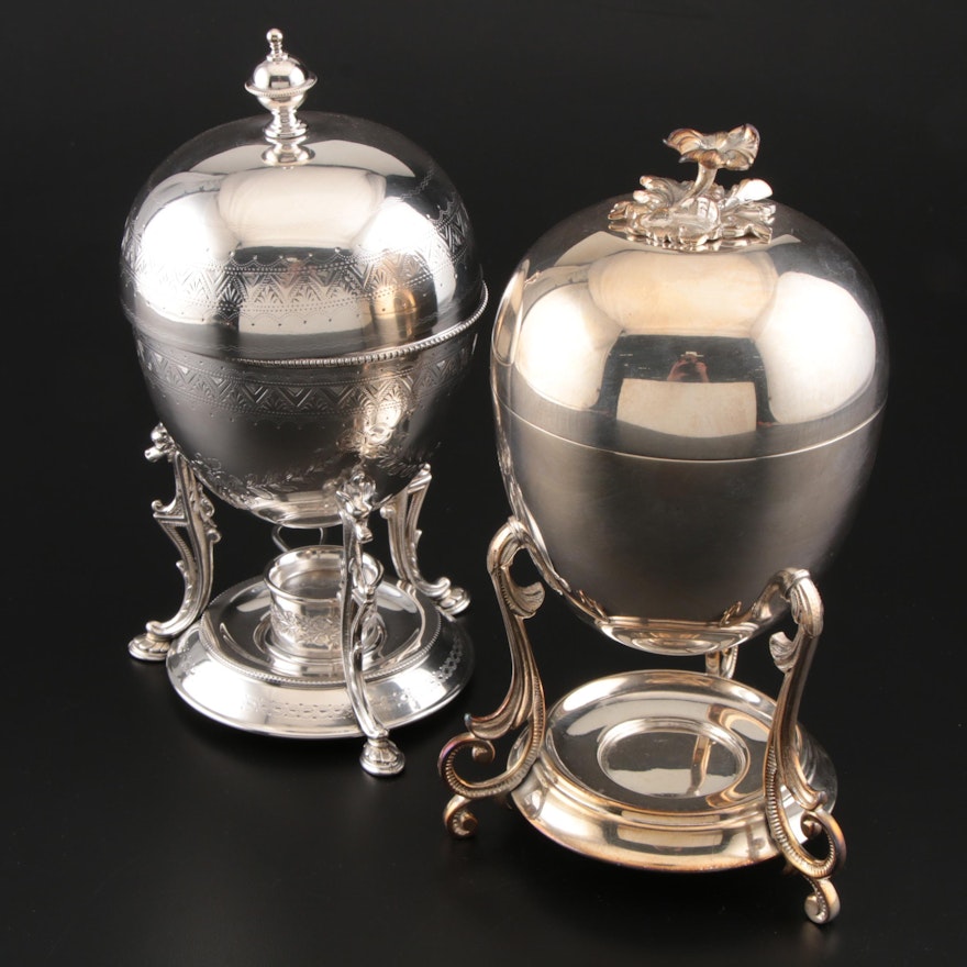 Robert Pringle and Hukin & Heath of England Silver Plate Egg Coddlers