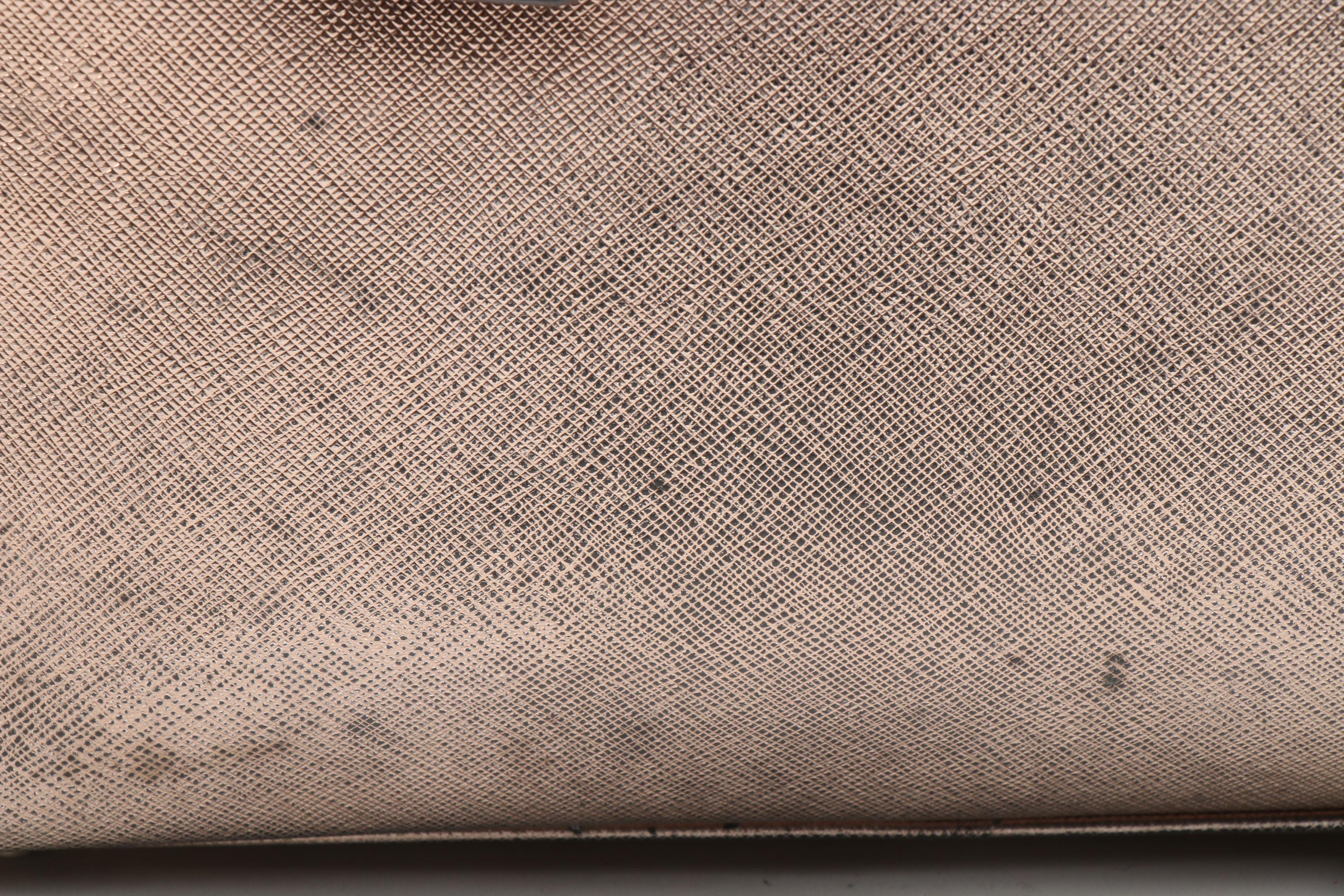 Prada Metallic Pewter Saffiano Leather Satchel