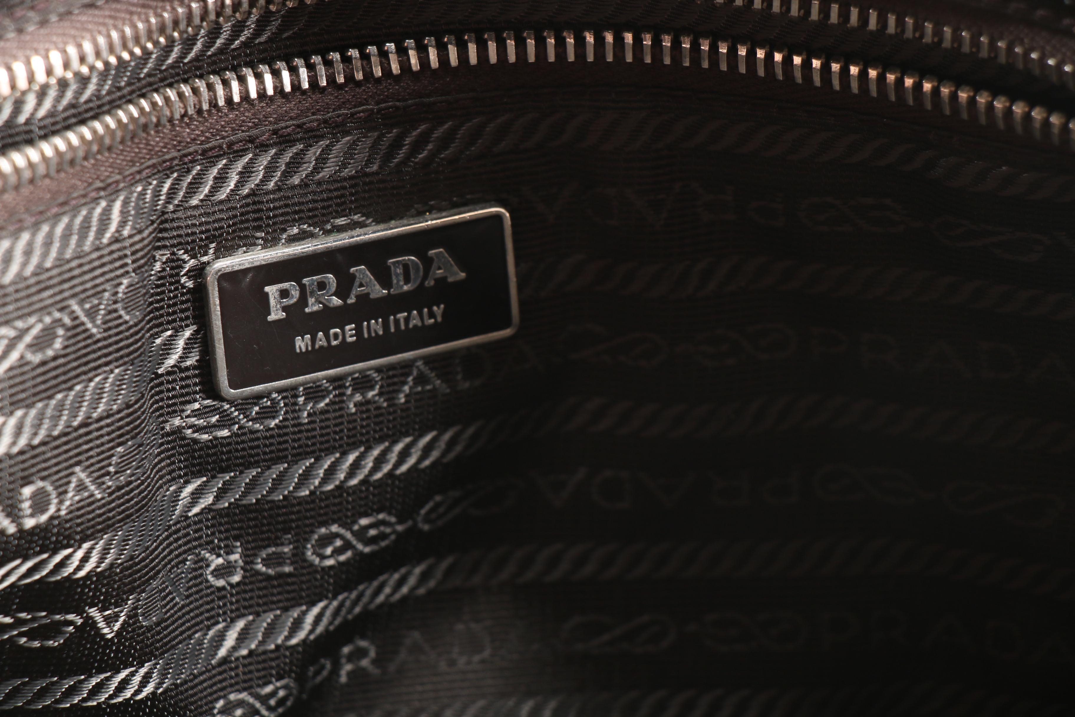 Prada Metallic Pewter Saffiano Leather Satchel