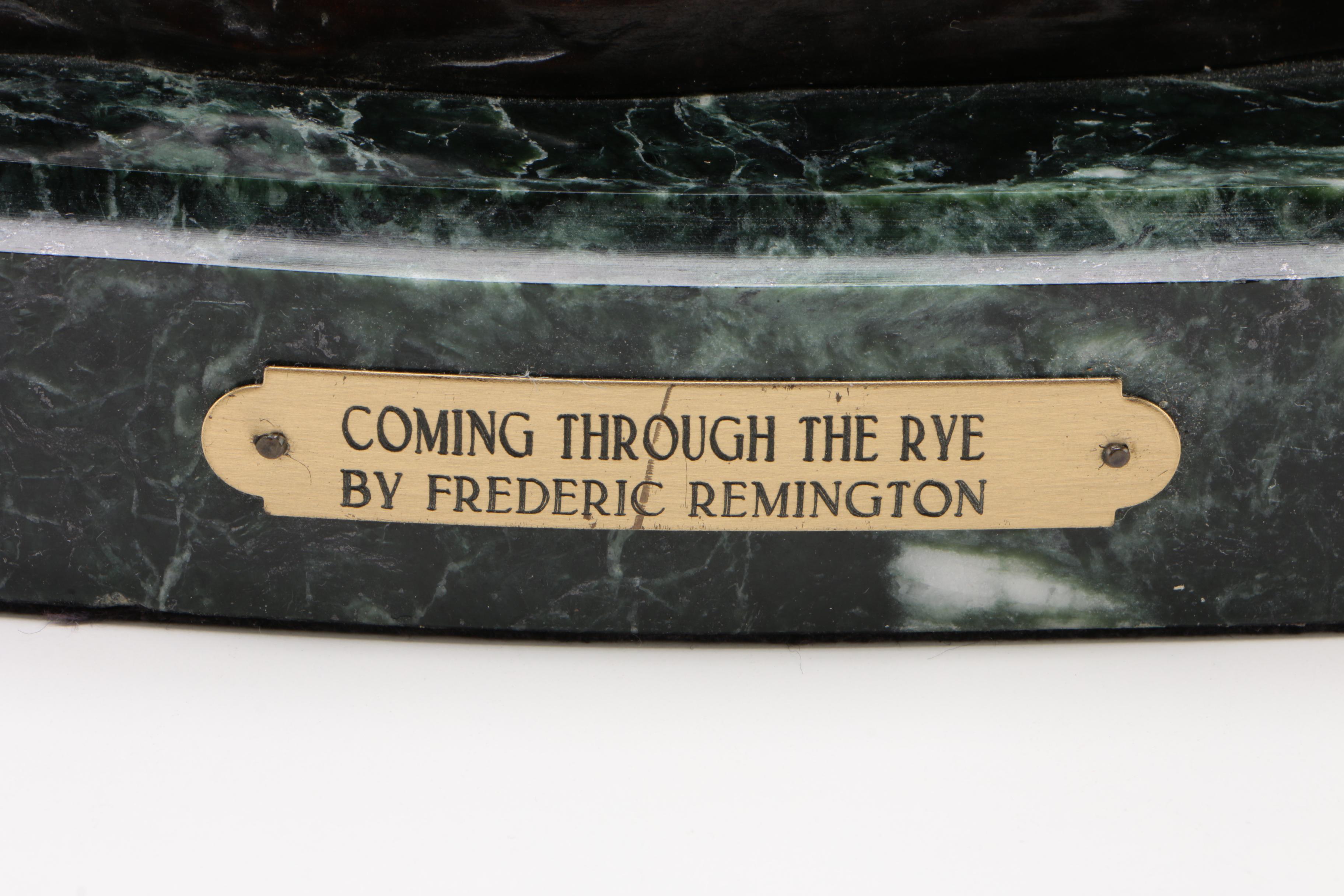 Reproduction Frederic Remington "Coming Through The Rye" Bronze Sculpture