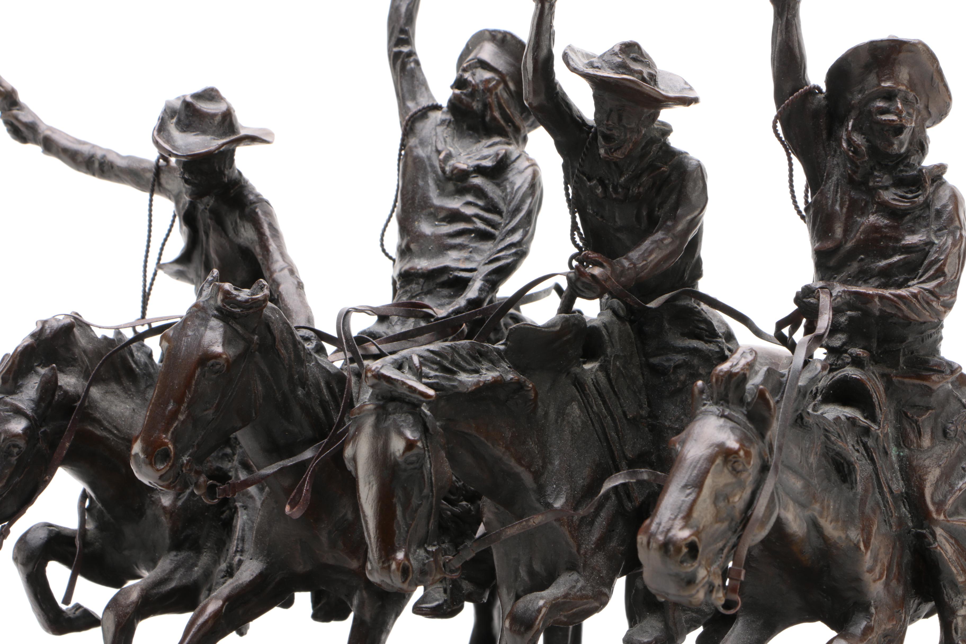 Reproduction Frederic Remington "Coming Through The Rye" Bronze Sculpture