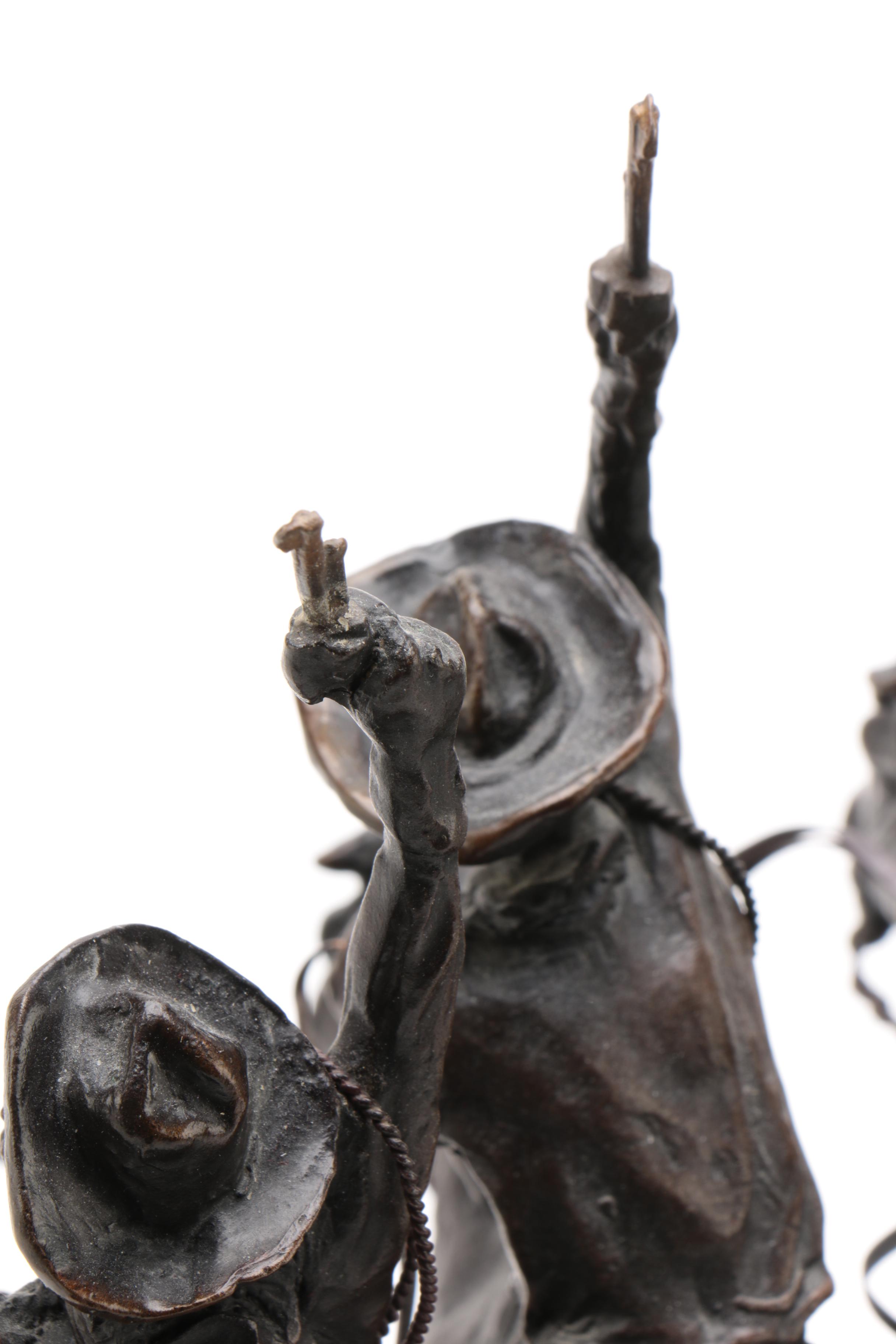 Reproduction Frederic Remington "Coming Through The Rye" Bronze Sculpture