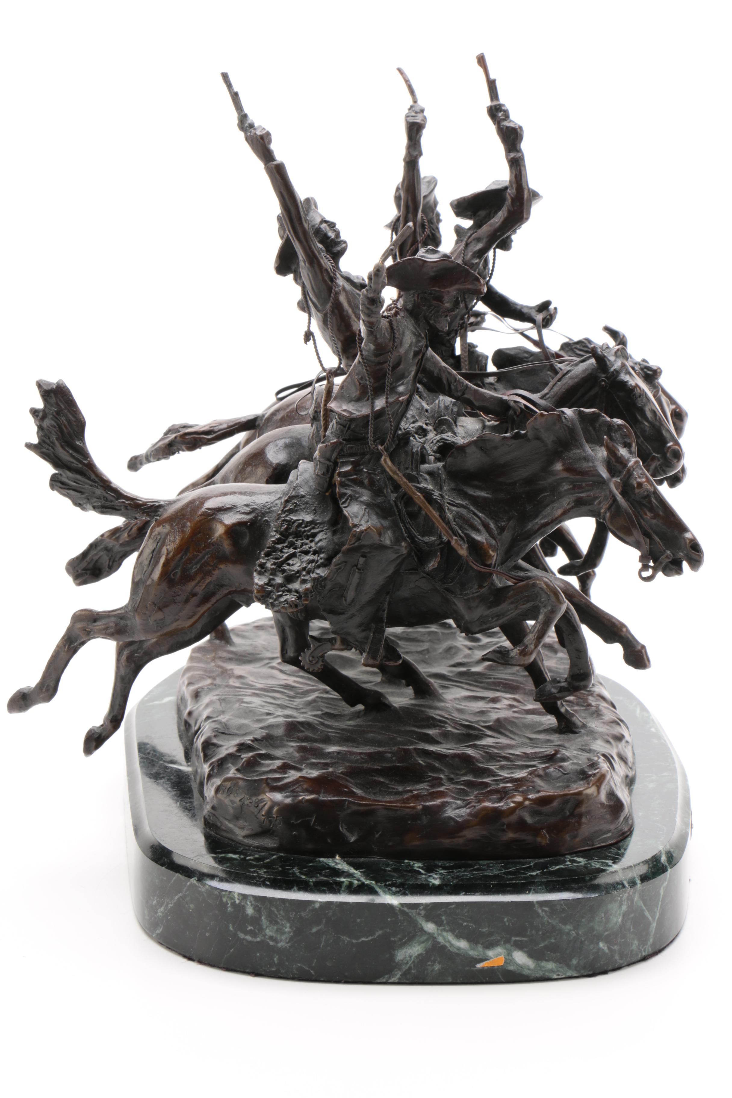 Reproduction Frederic Remington "Coming Through The Rye" Bronze Sculpture