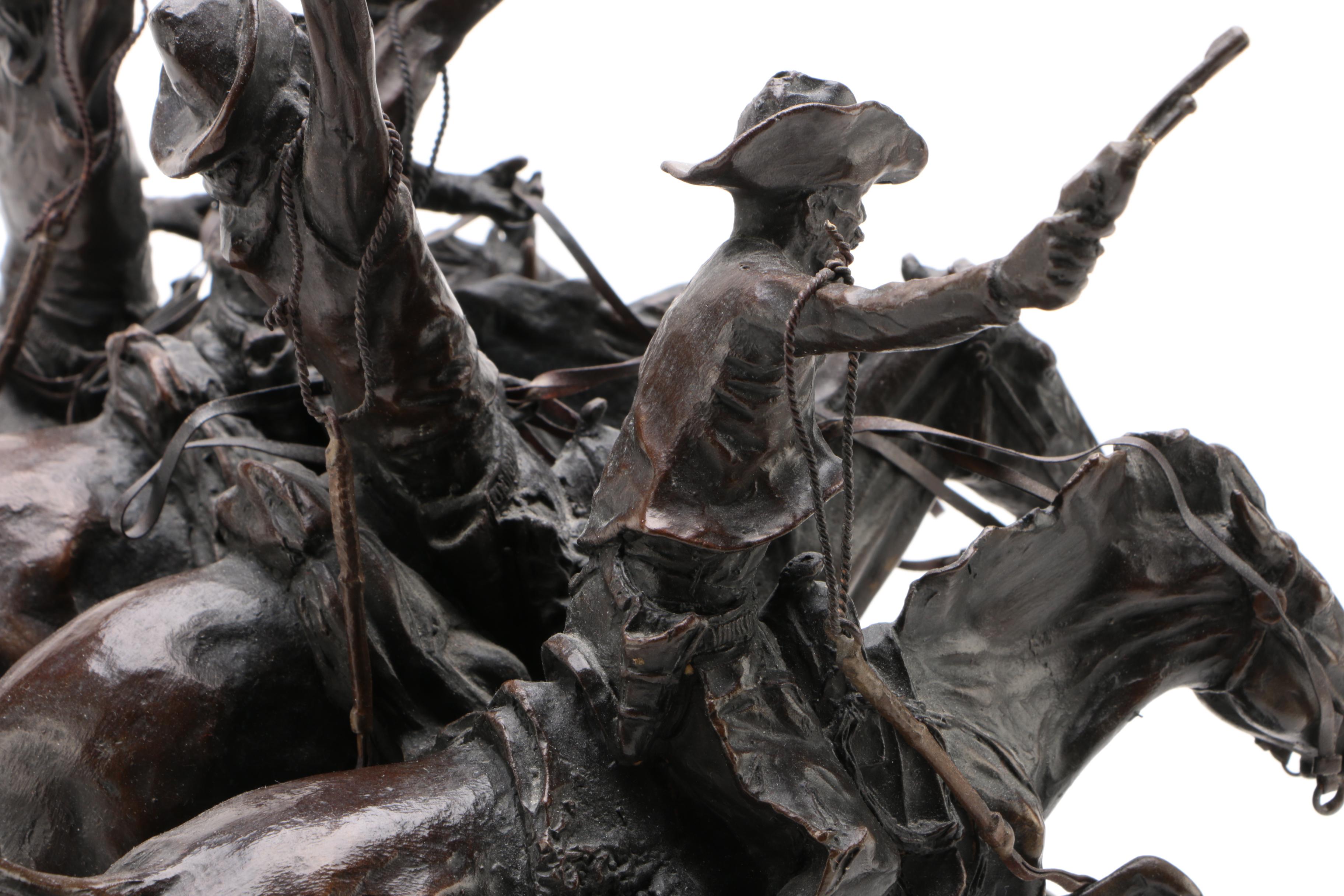 Reproduction Frederic Remington "Coming Through The Rye" Bronze Sculpture