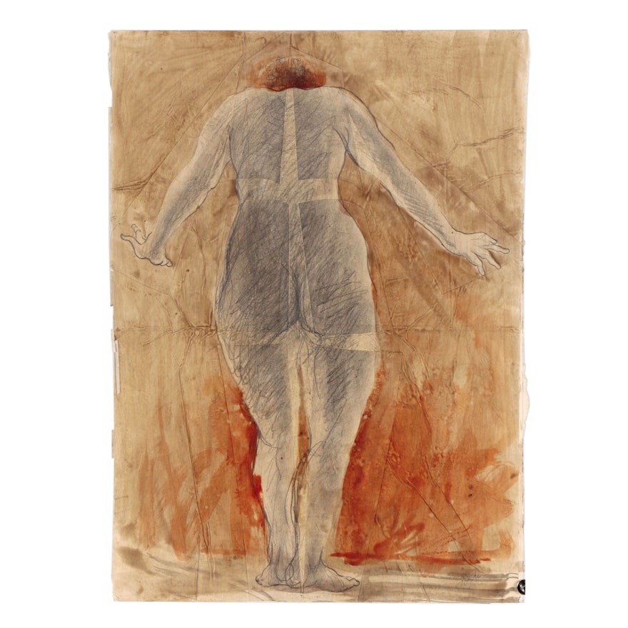 John Tuska Mixed Media Figure Drawing