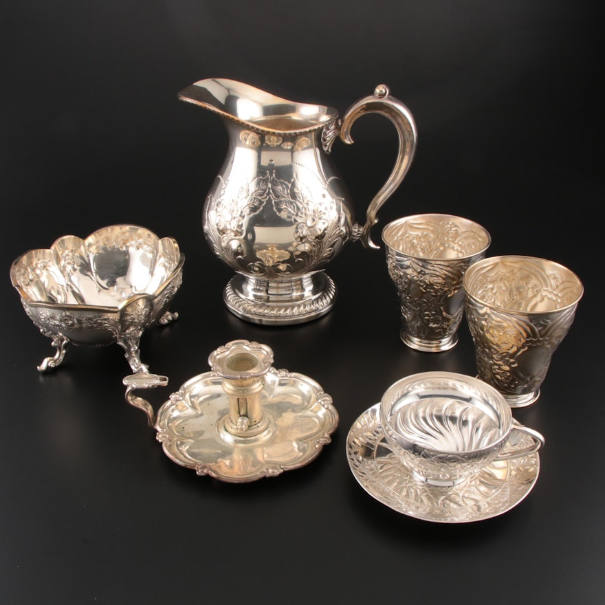 W. & S. Blackinton Co. Silver Plate Pitcher, Reed & Barton Waste Bowl, and More