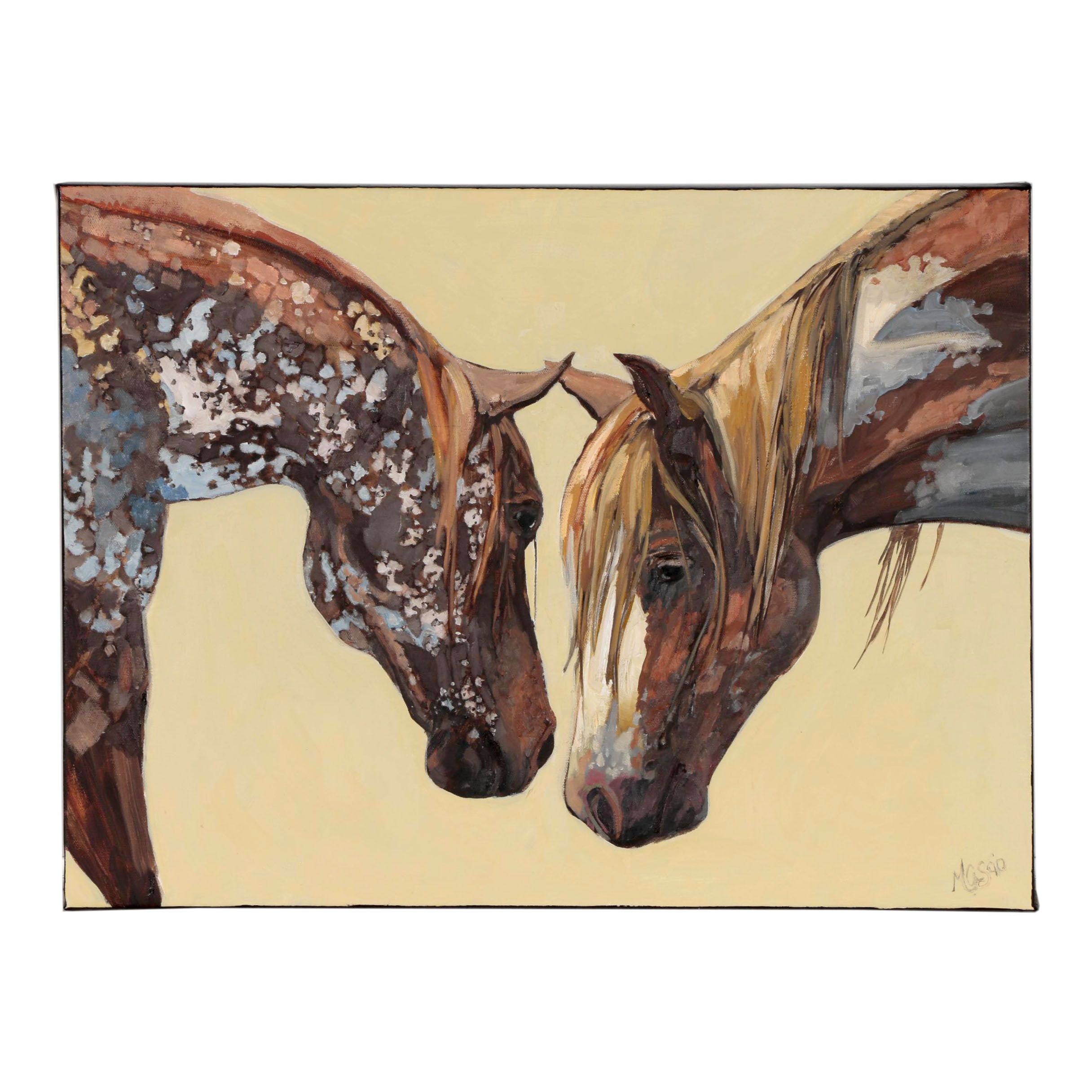 Monica Cascio Horse Oil Painting "Soul Mates"