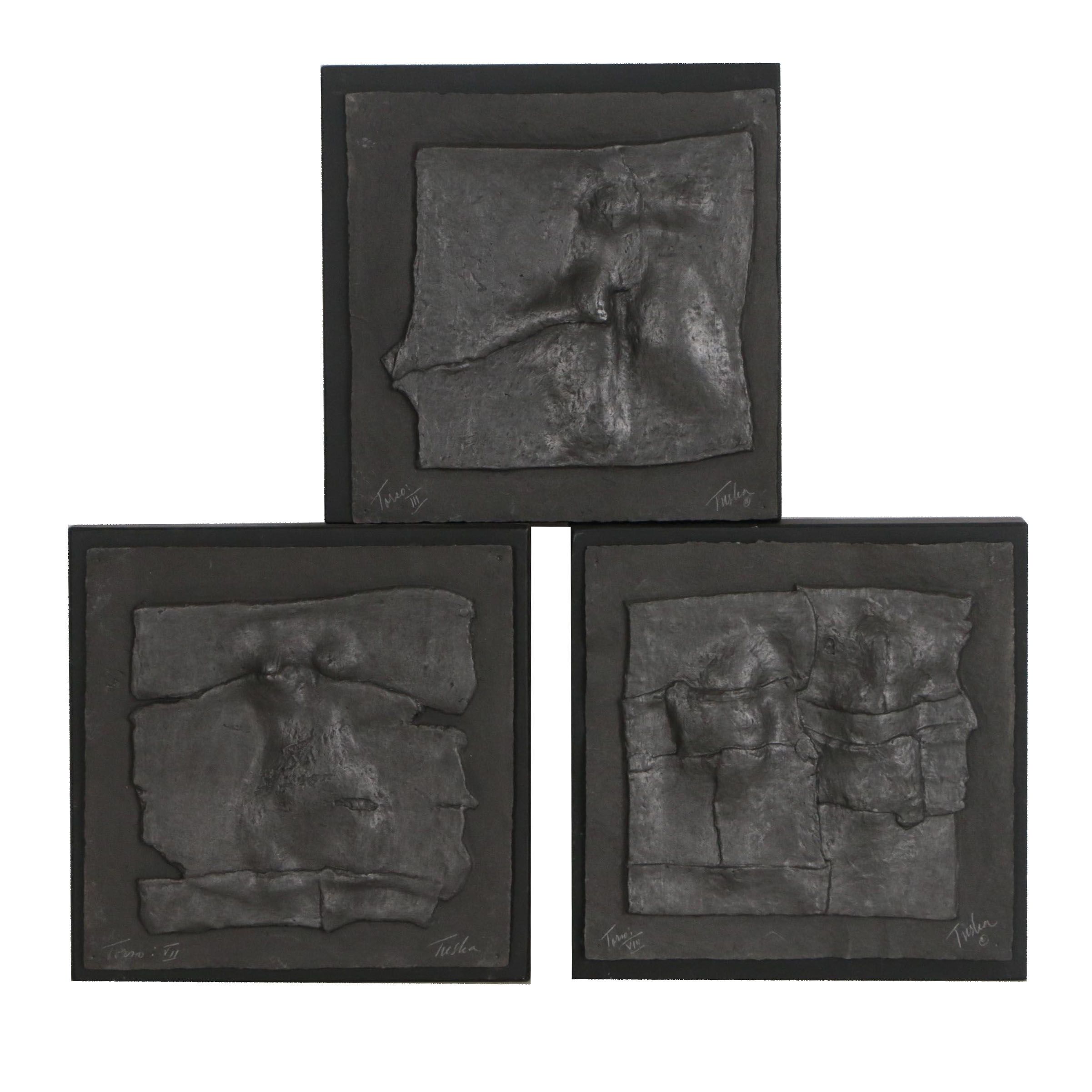 John Tuska Figural Cast Paper Relief Sculptures