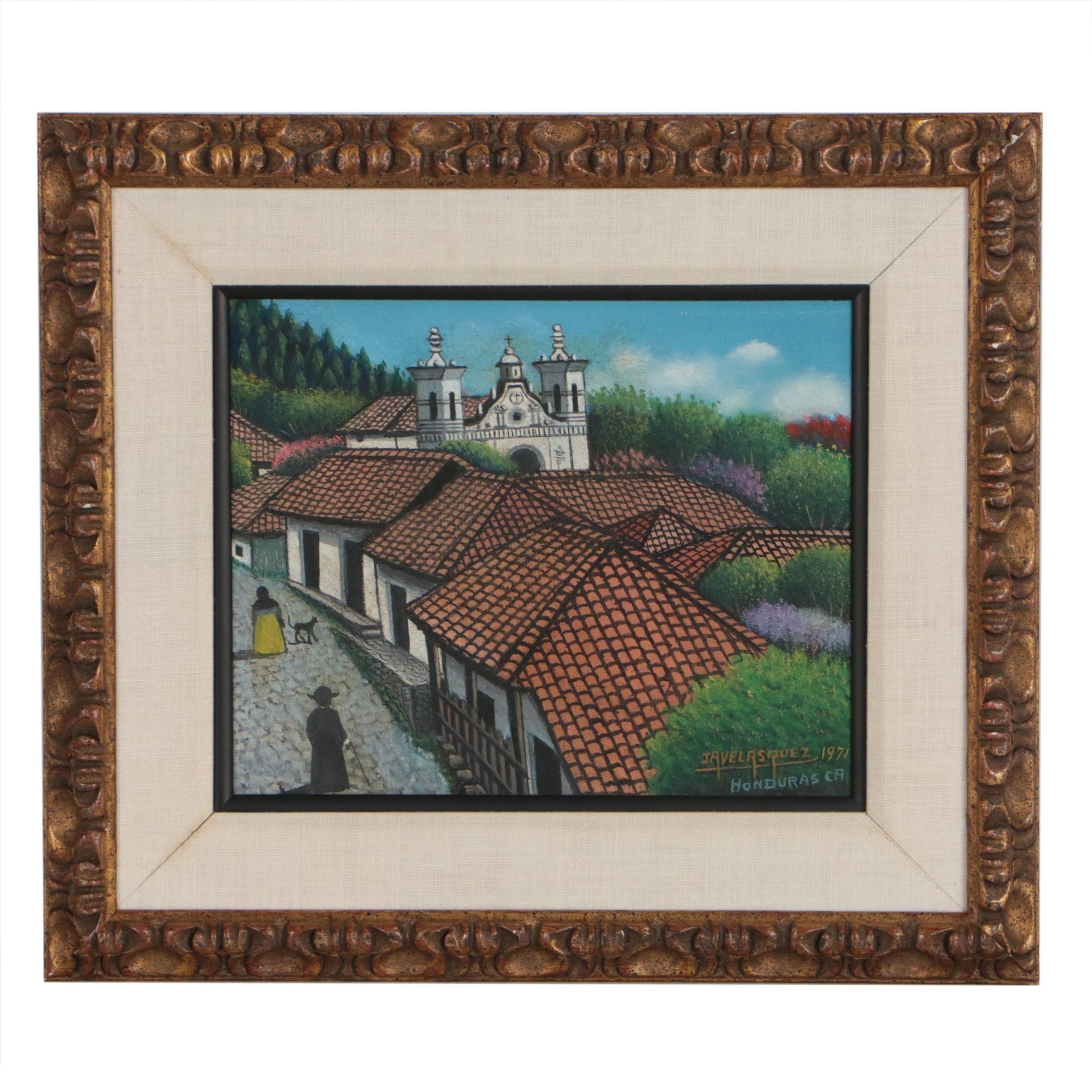 Jose Antonio Velasquez Oil Painting, 1971