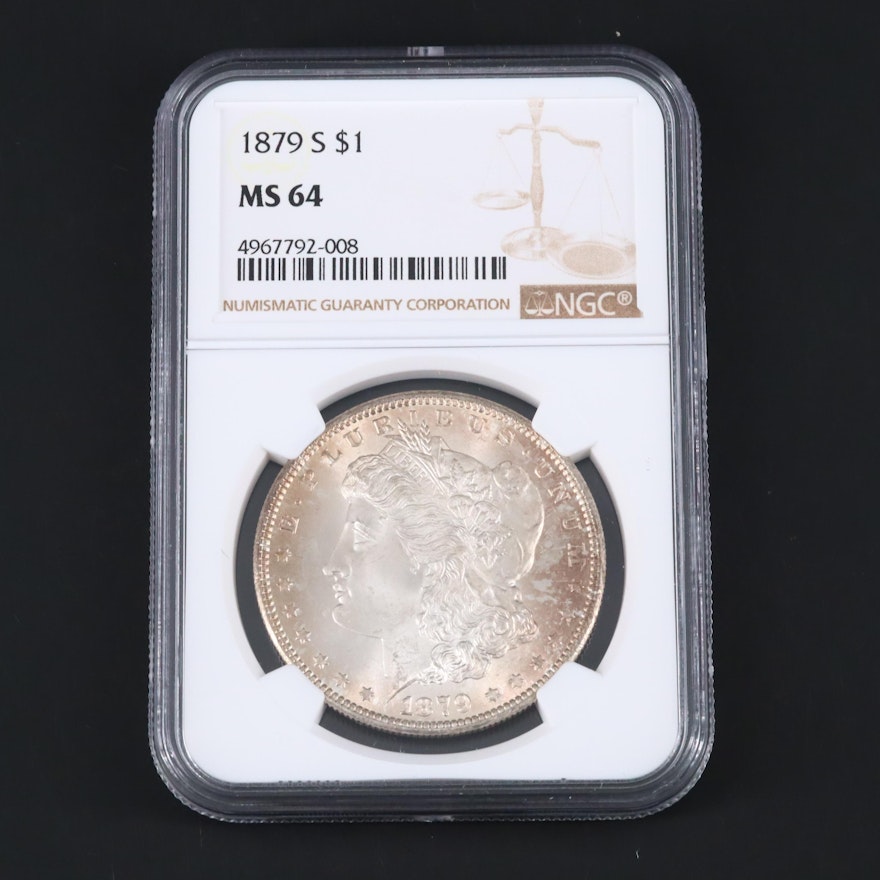 NGC Graded 1879-S Silver Morgan Dollar