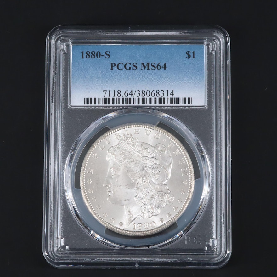 PCGS Graded MS64 1880-S Silver Morgan Dollar