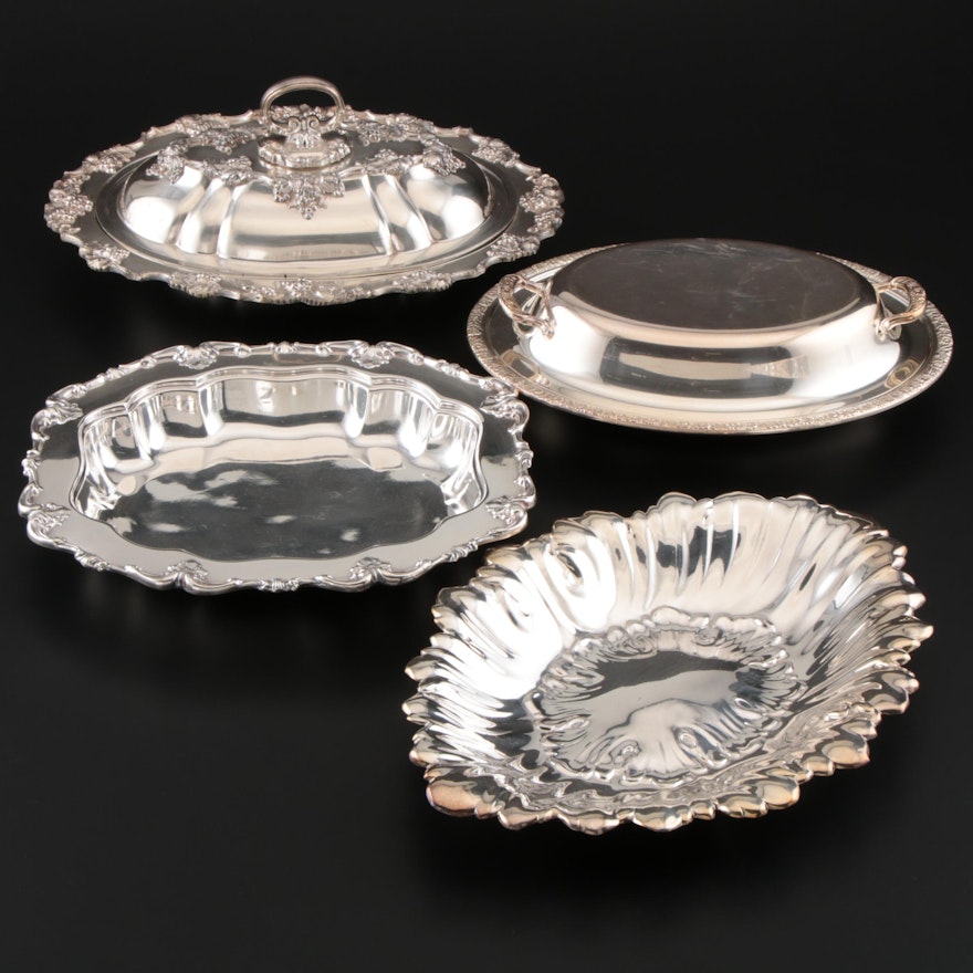 Silver Plate Serving Dishes Including Gorham and Reed & Barton, Vintage