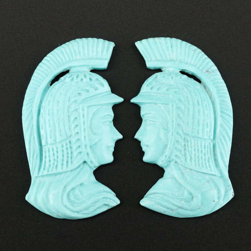 Turquoise Cameo Figural Carvings