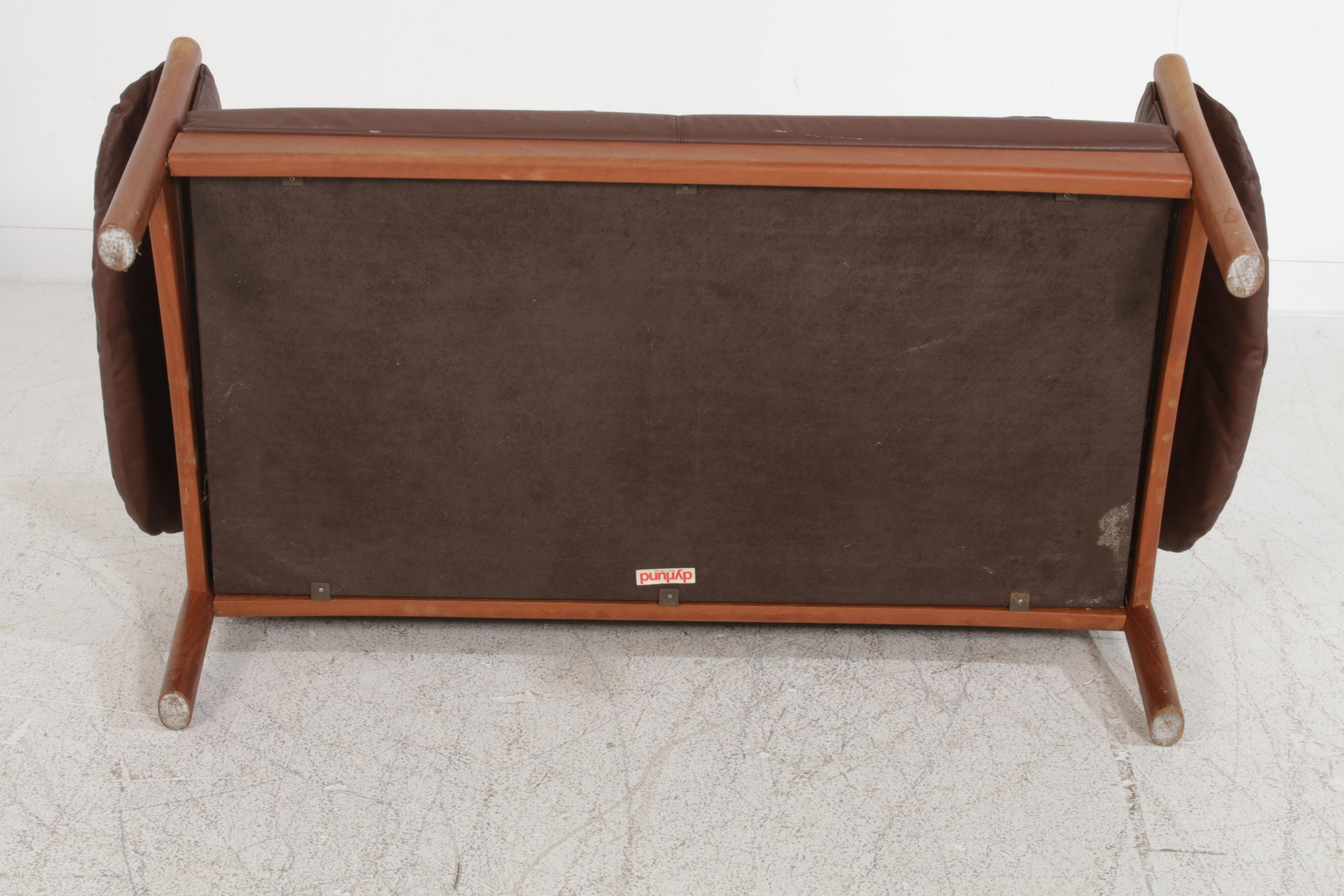 Dyrlund Danish Modern Teak and Leather Sofa and Loveseat, Mid 20th Century