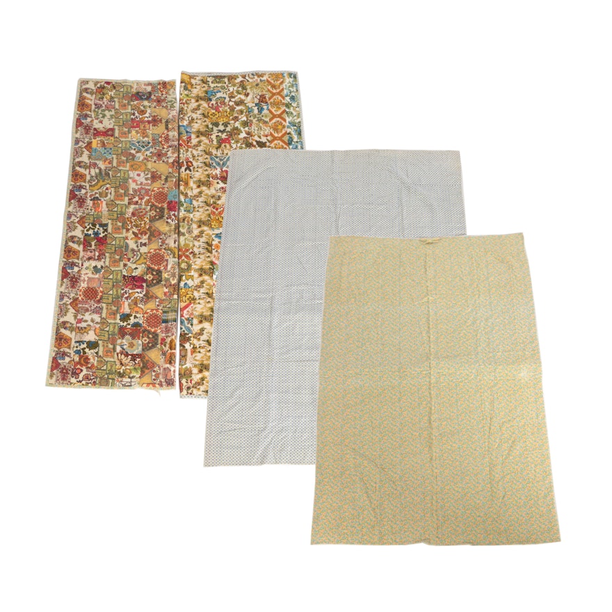 Handmade Full-Size Cotton Quilts, Mid-20th Century