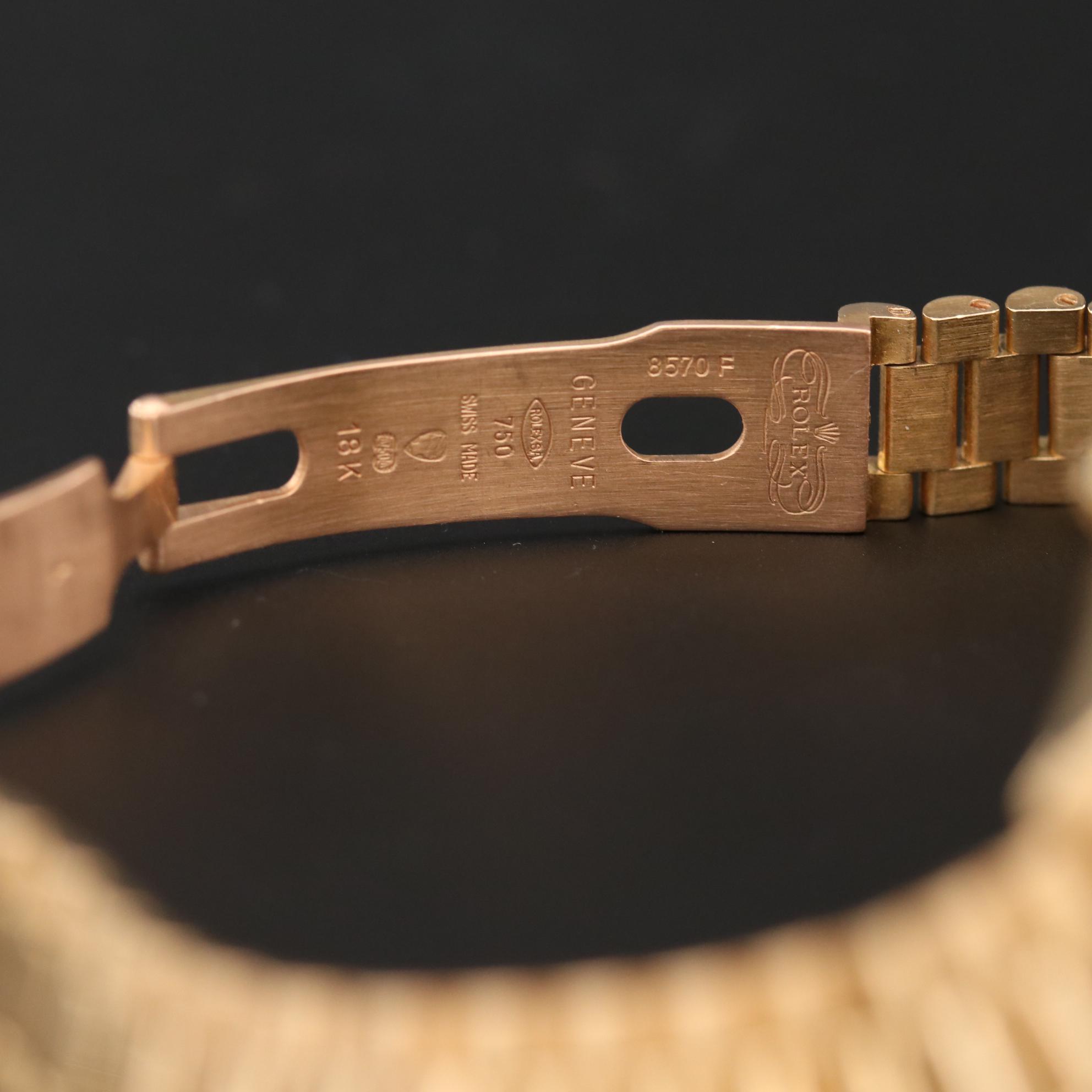 18K Gold Rolex Presidential Datejust Diamond and Sapphire Watch, Circa 1986