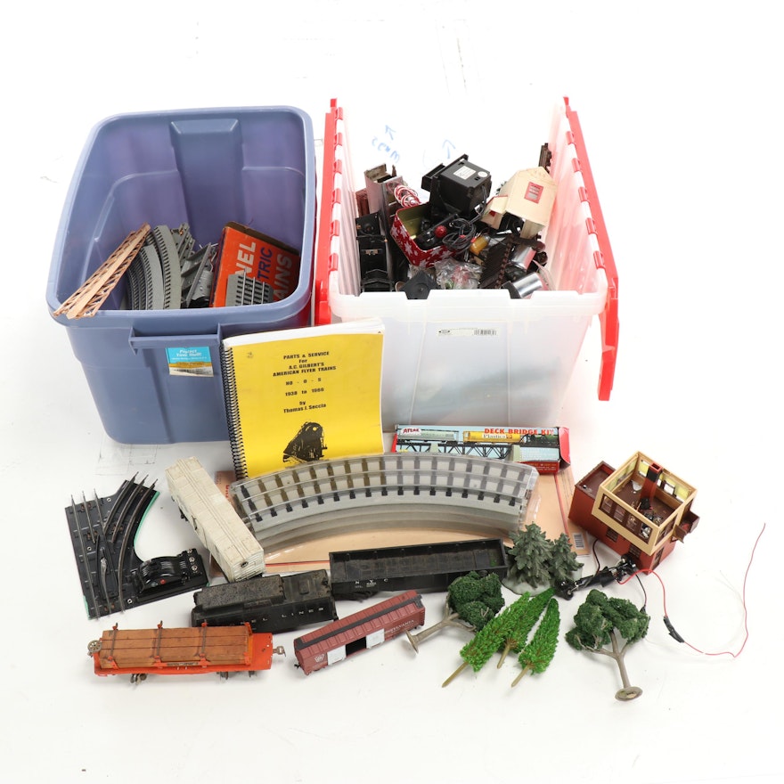 Model Train Tracks, A.F. Parts and Service Manuel with Other Train Parts