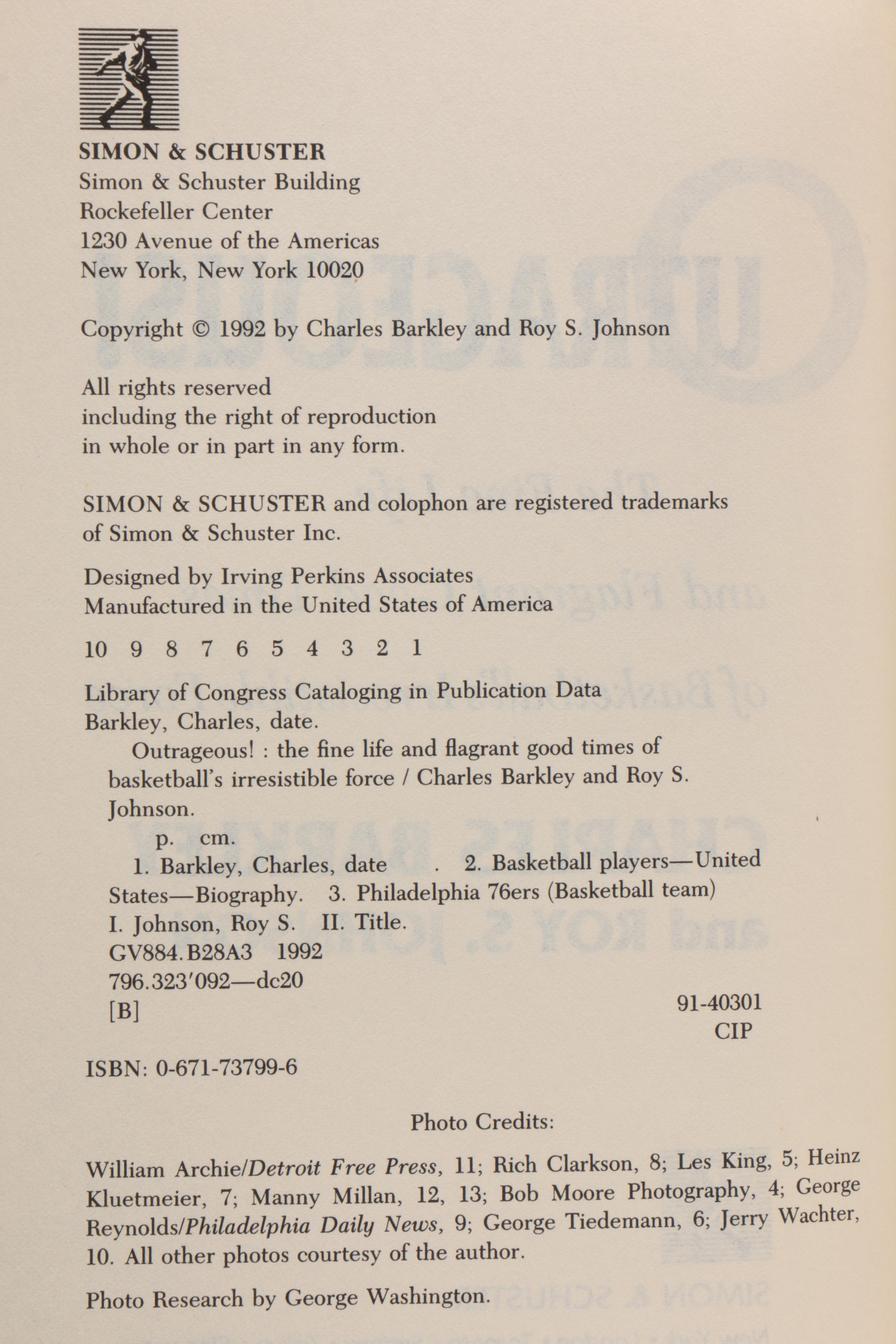 First Edition "Outrageous!" by Charles Barkley with Limited Edition Figurine