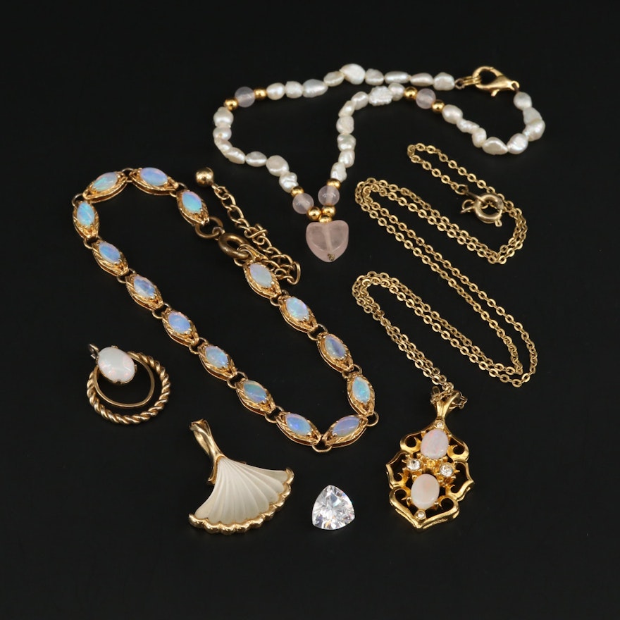 Assorted Jewelry and Loose Cubic Zirconia Gemstone