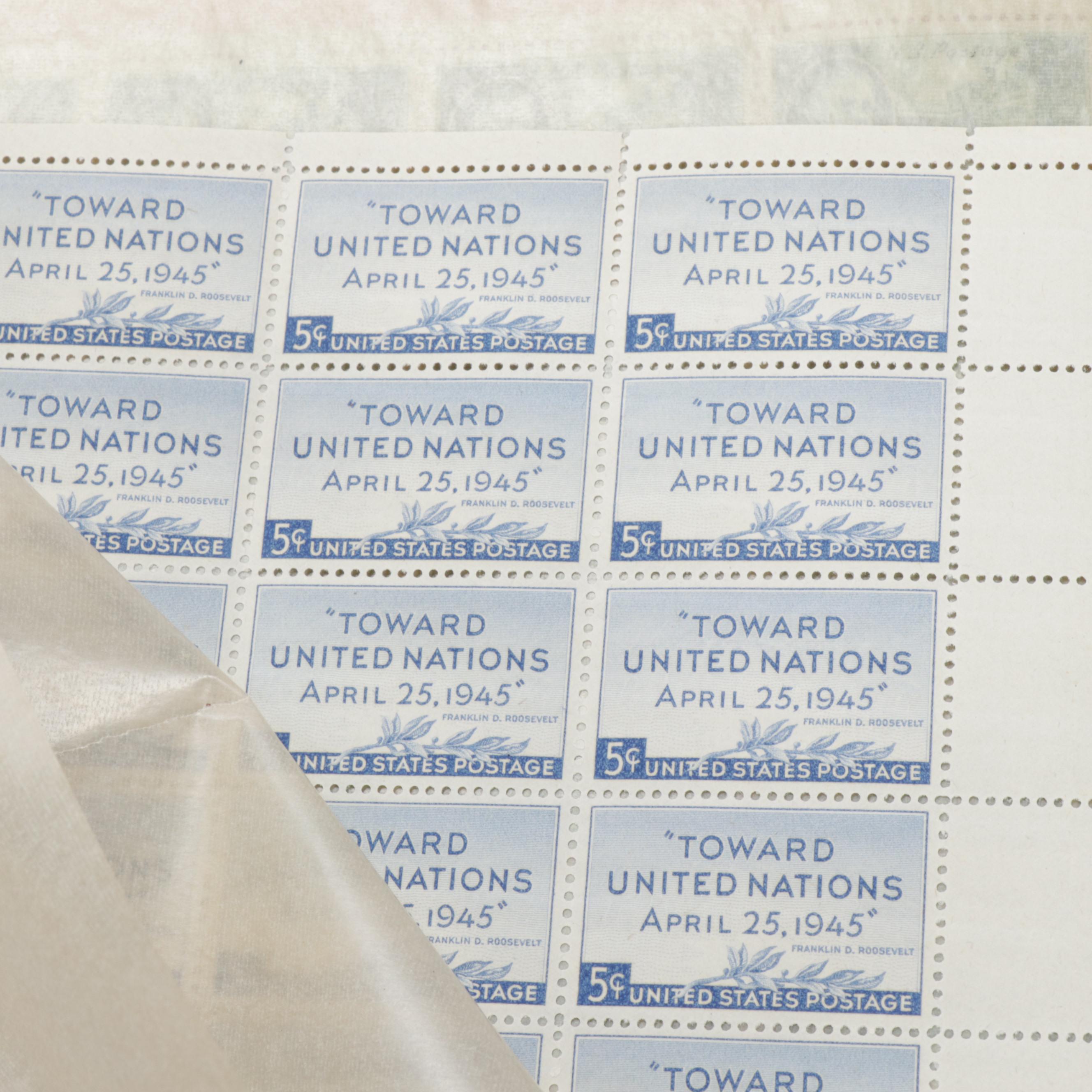 Mint Sheet Stamp Album Featuring Airmail and FDR Stamp Sheets