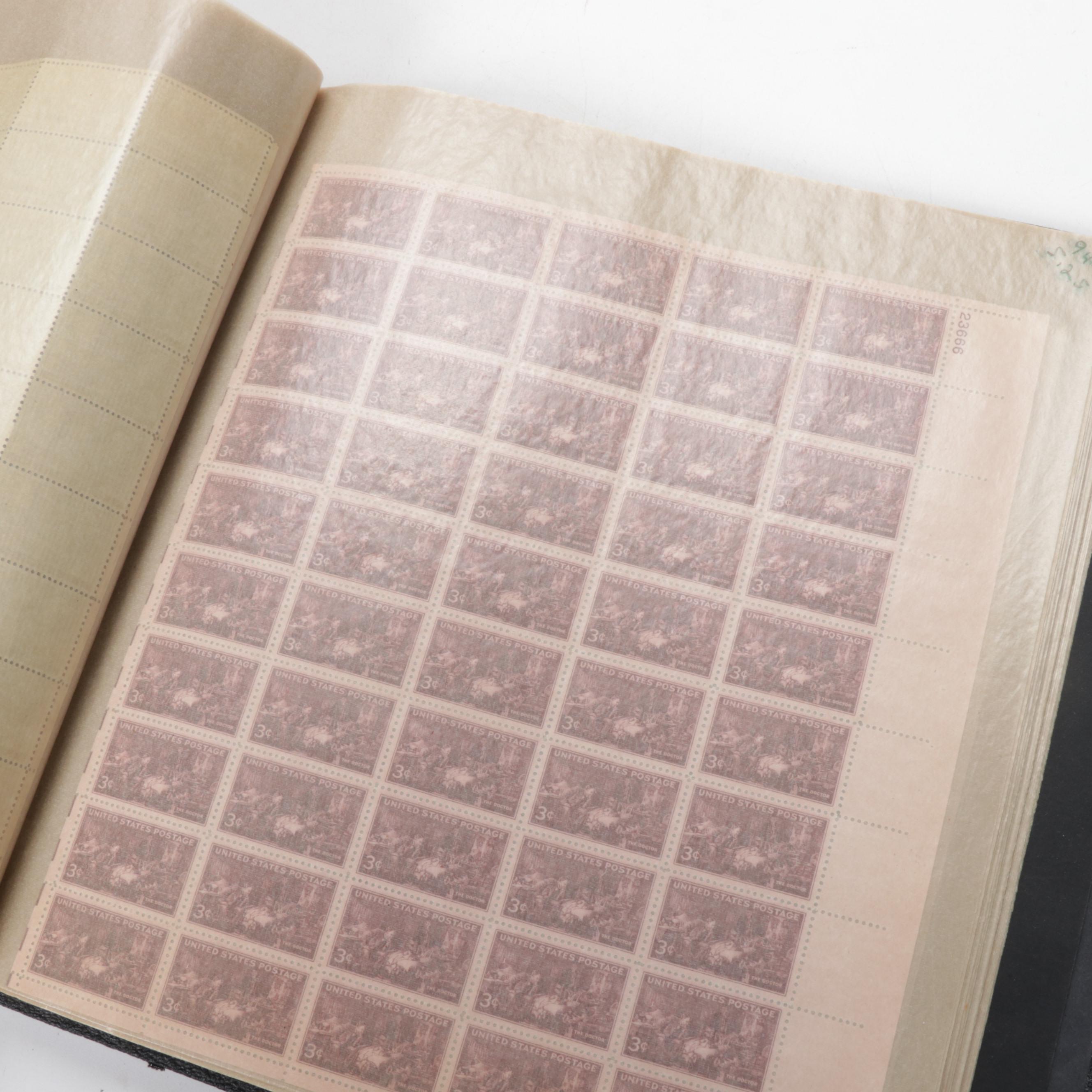 Mint Sheet Stamp Album Featuring Airmail and FDR Stamp Sheets