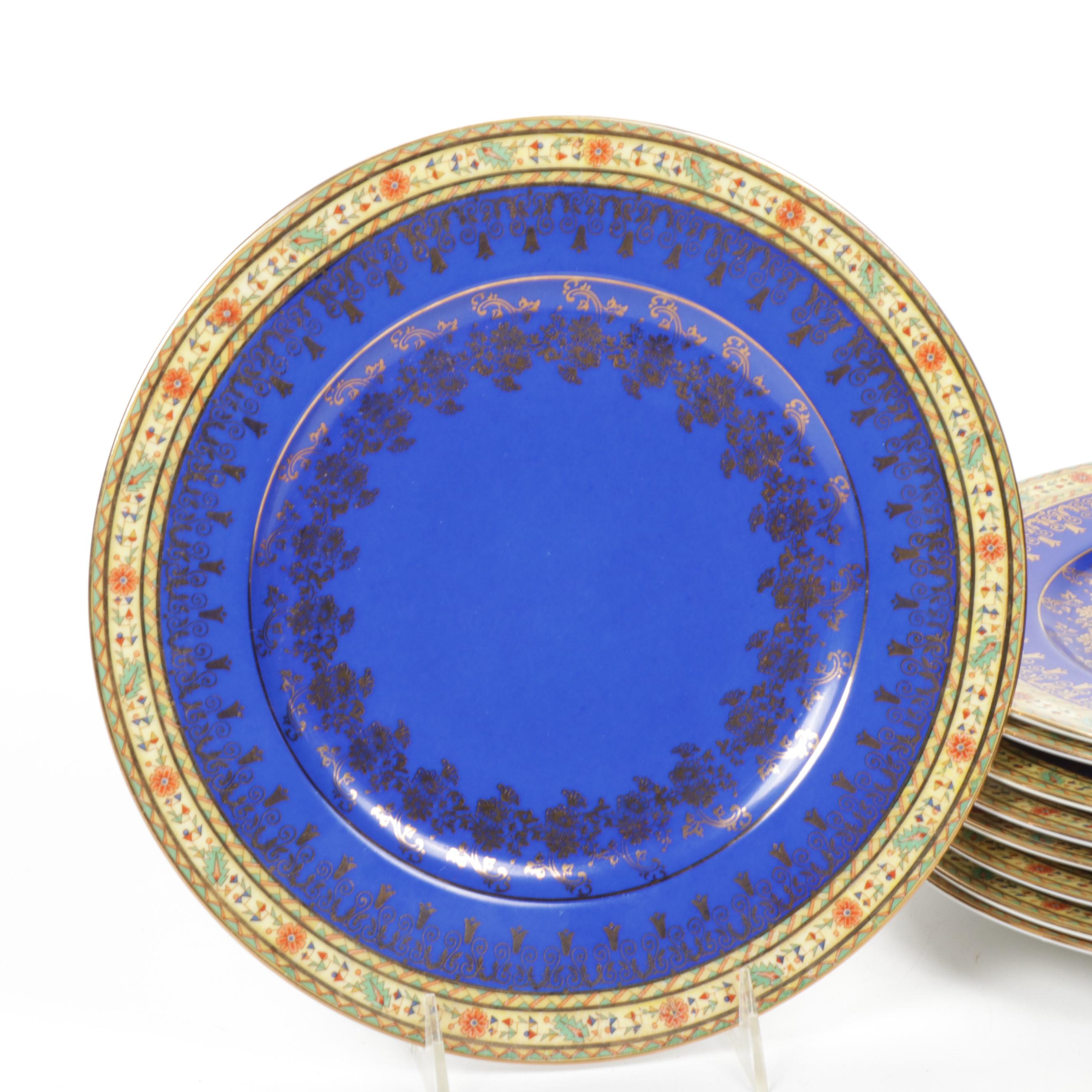 Friedrich Simon Carlsbad Czechoslovakia Porcelain Dinner Plates, Early 20th C.