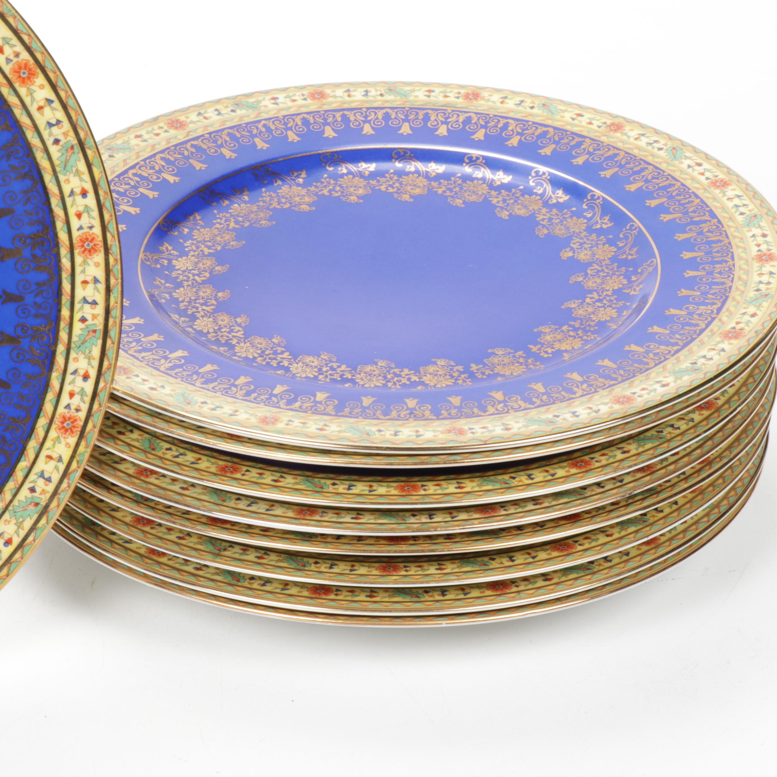 Friedrich Simon Carlsbad Czechoslovakia Porcelain Dinner Plates, Early 20th C.