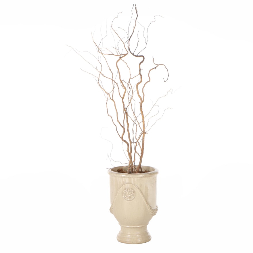 French Style Ceramic Anduze Urn Planter, Contemporary