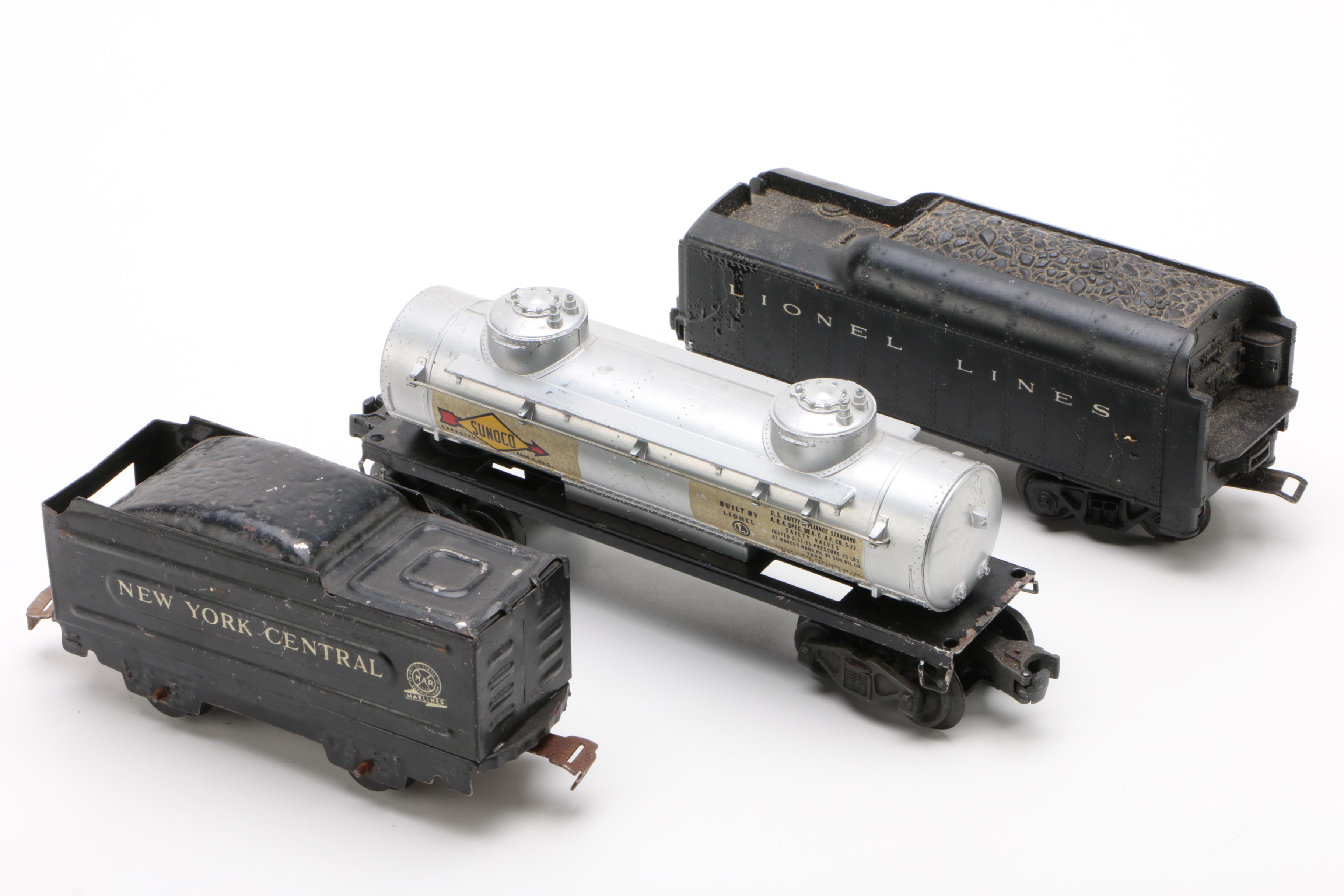 Lionel and Marx Locomotives with Coal-Freight Model Cars, Vintage