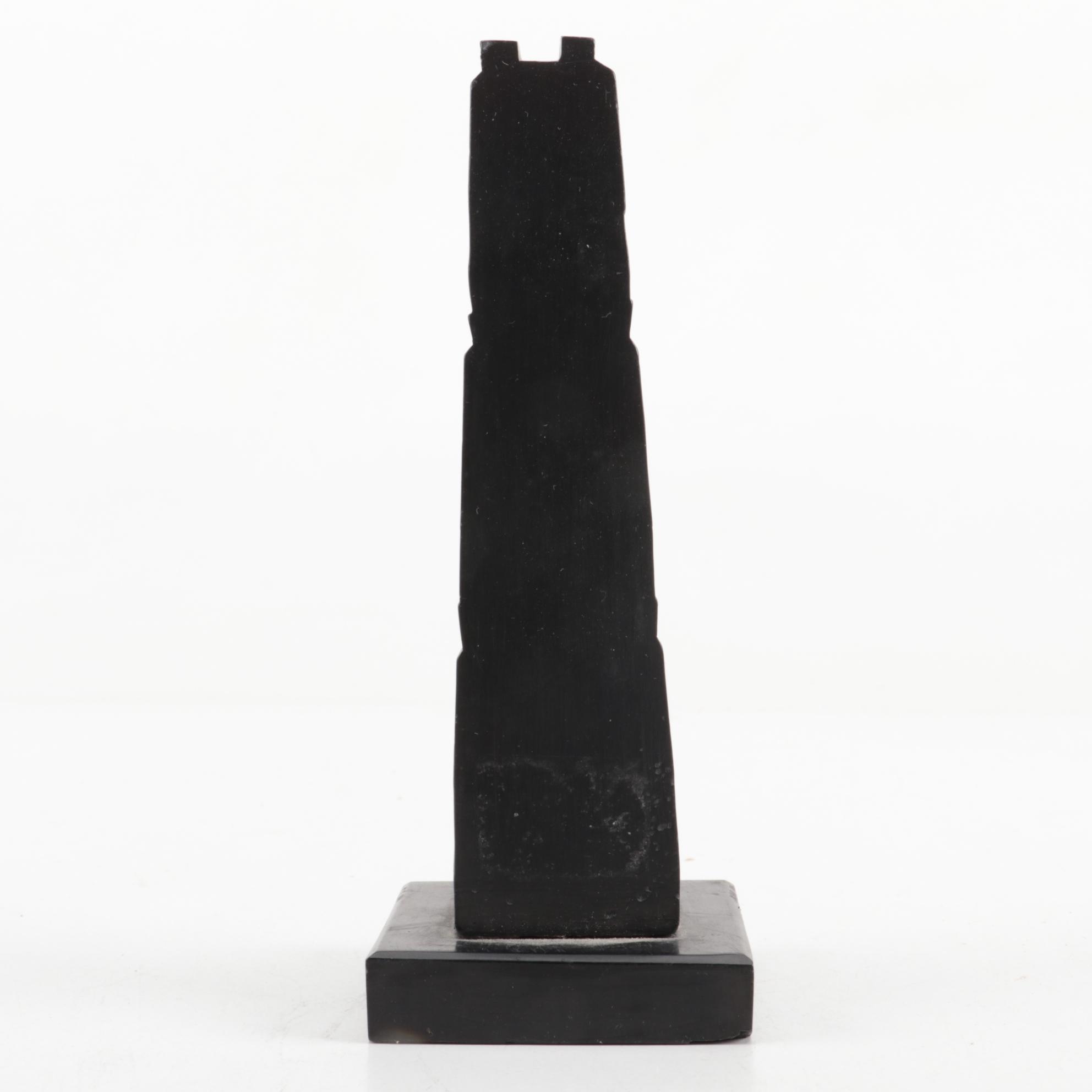 Ed Calder Haida Argillite Totem Pole Carving