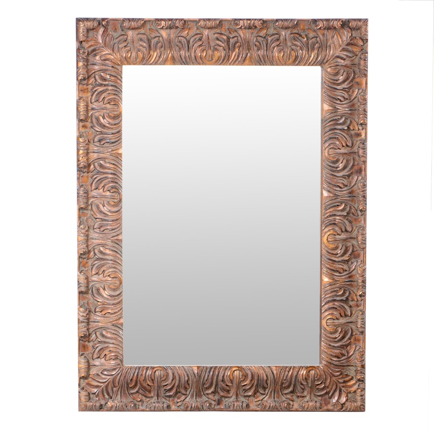 Baroque Style Painted Wall Mirror, Contemporary