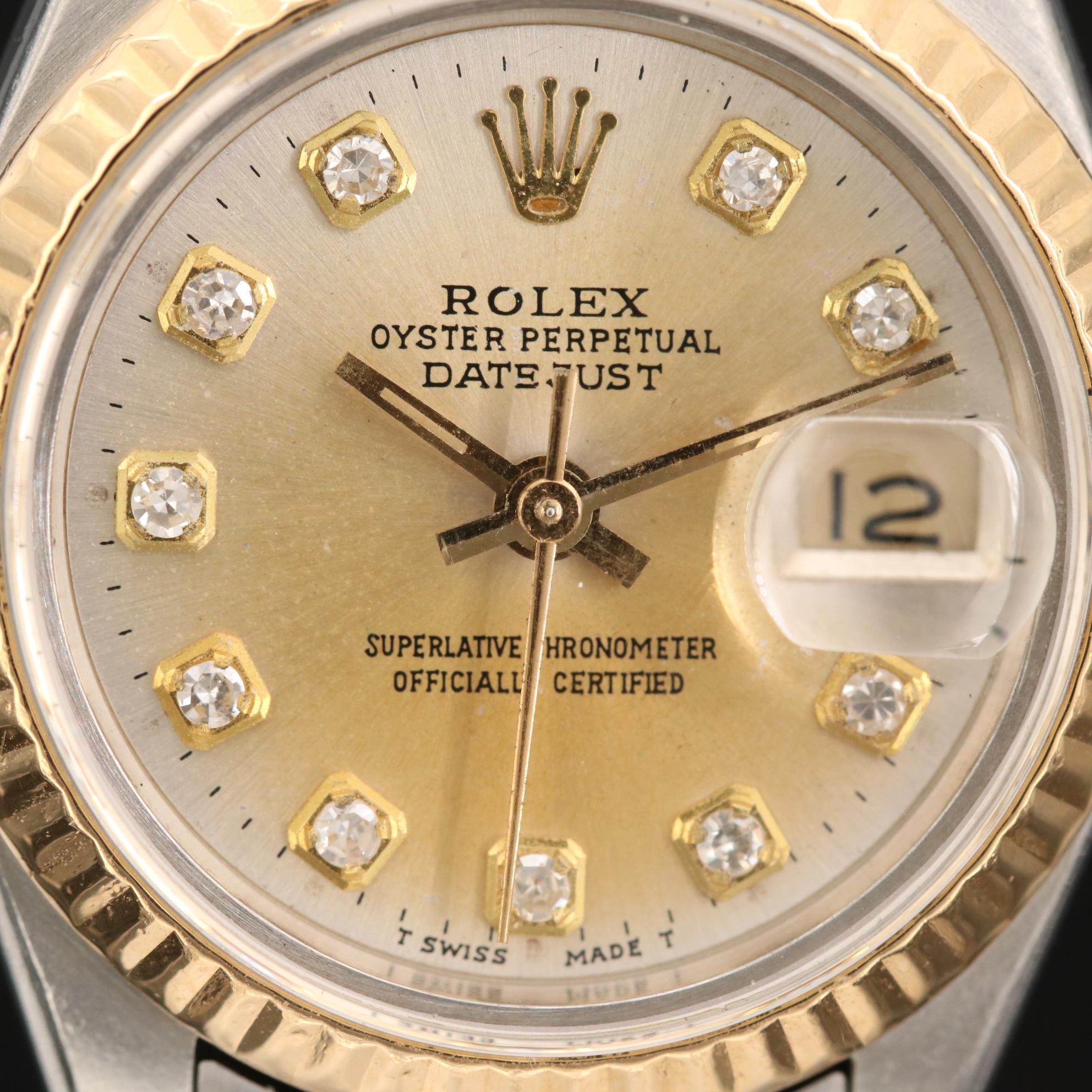 1988 Rolex 18K Gold and Stainless Steel Datejust Diamond Automatic Watch
