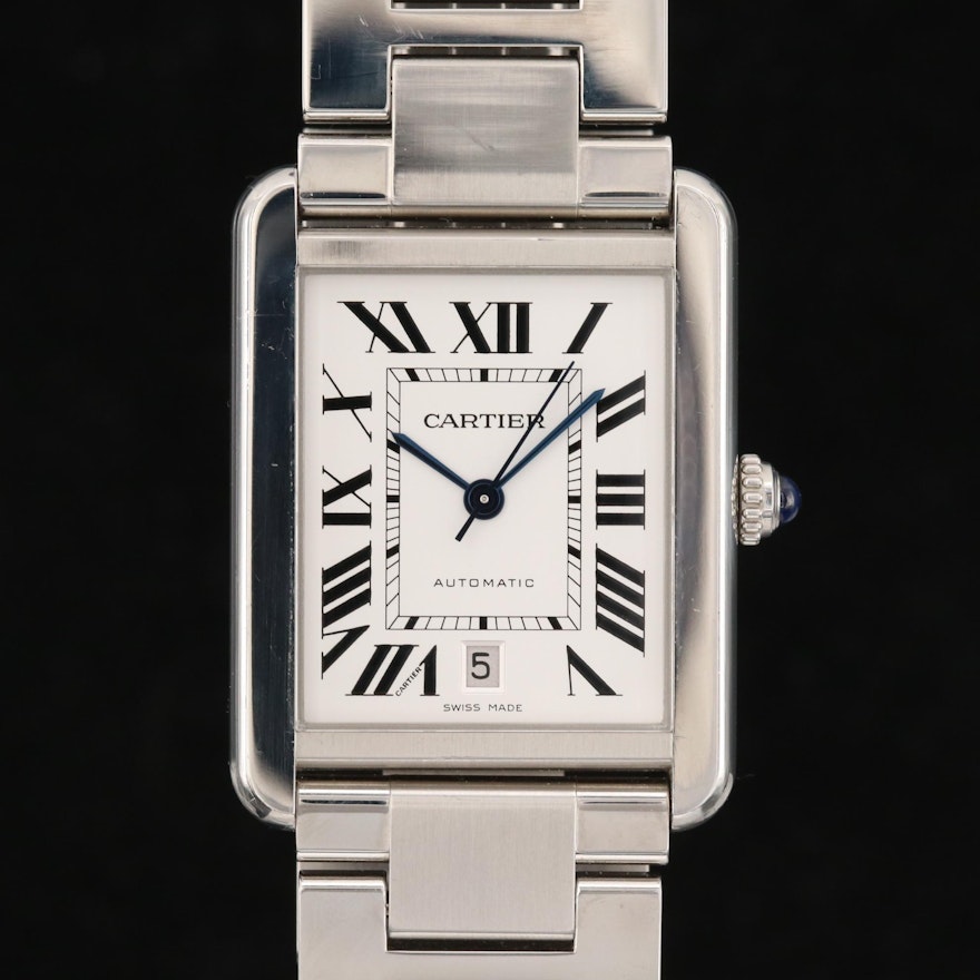 Cartier Tank Solo XL Stainless Steel Automatic Wristwatch