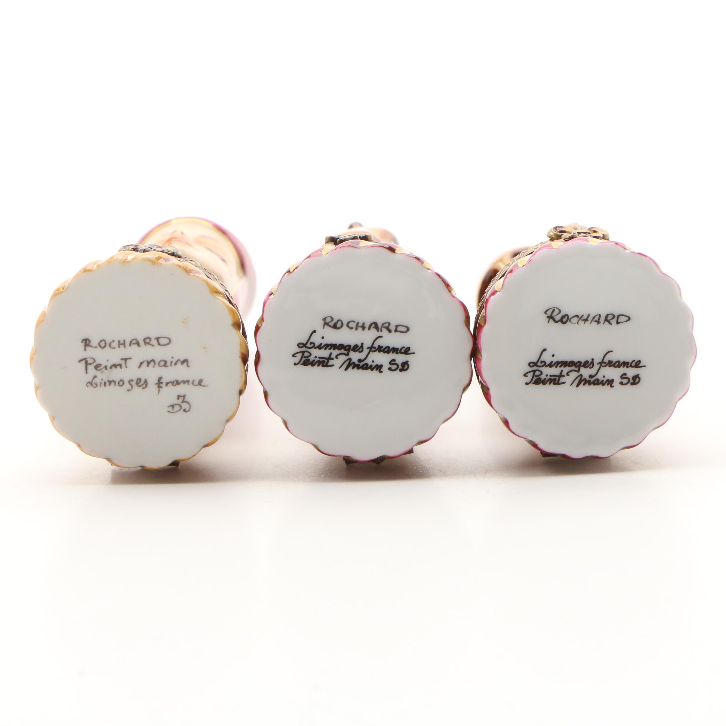 Rochard Limoges Porcelain Chess Pieces Tabetiere Trinket Boxes