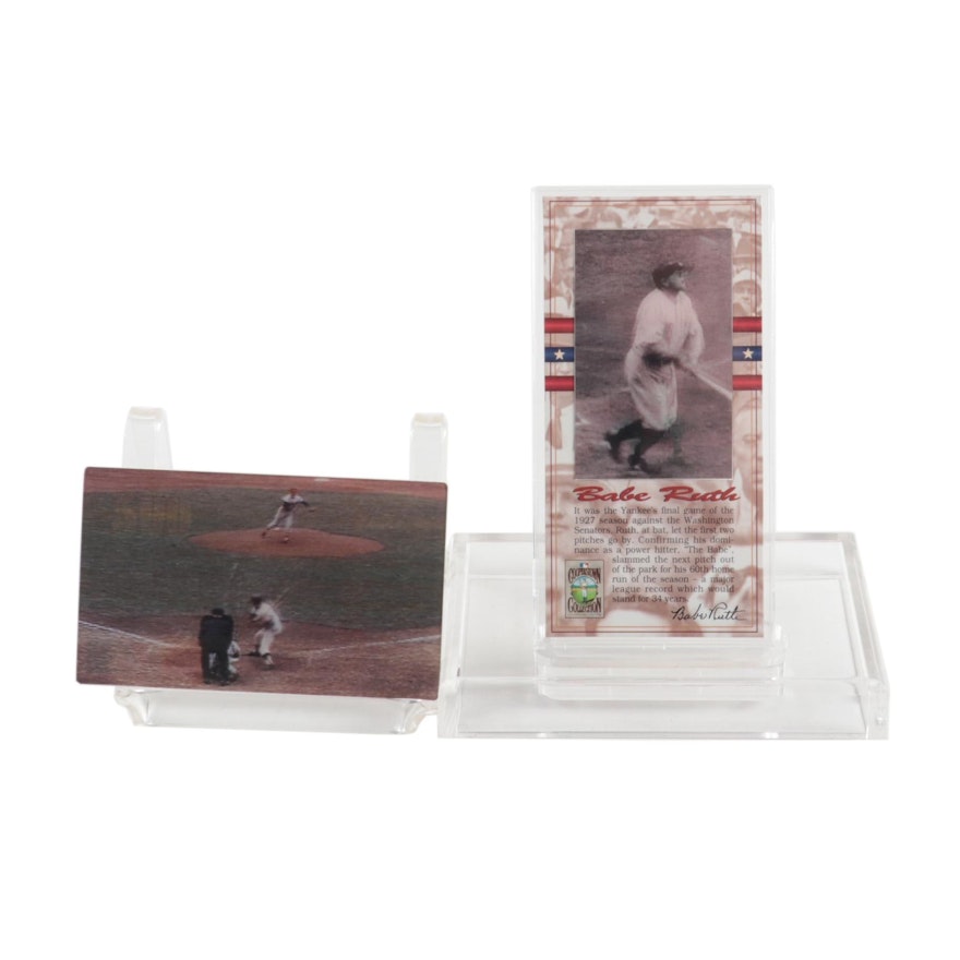 Babe Ruth and Mickey Mantle Baseball Motion Cards, Contemporary