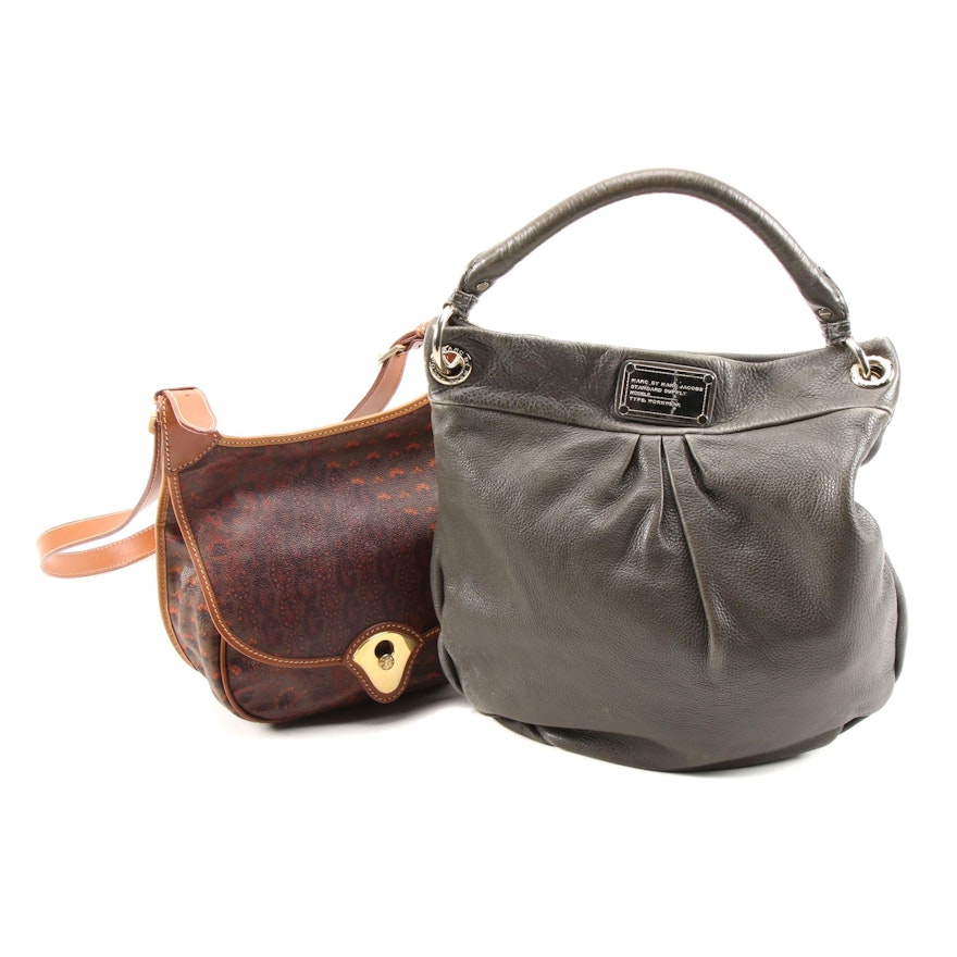 Escada Coated Canvas and Leather Bag and Marc by Marc Jacobs Leather Hobo Bag