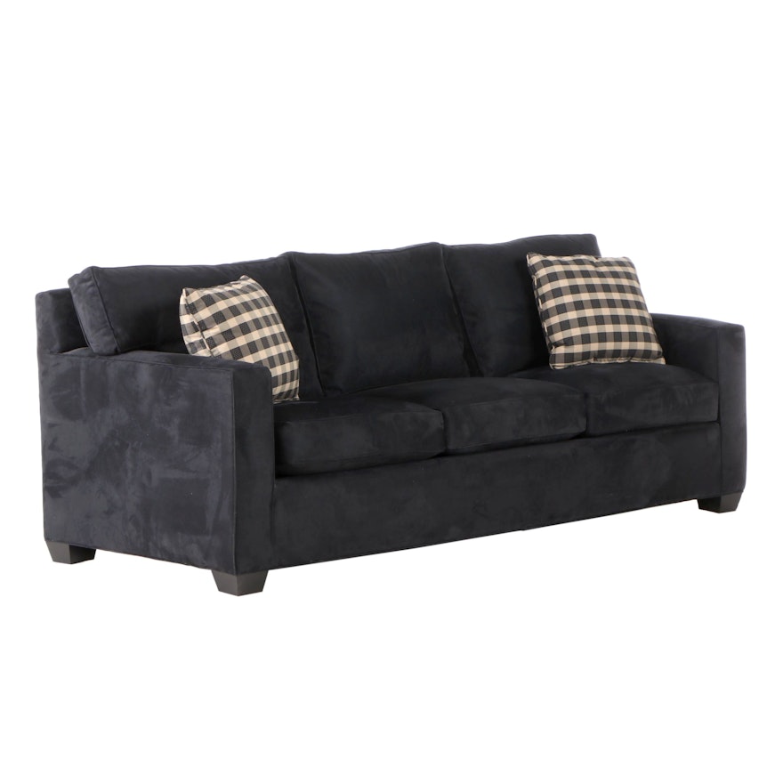 Contemporary Black Microfiber Sofa