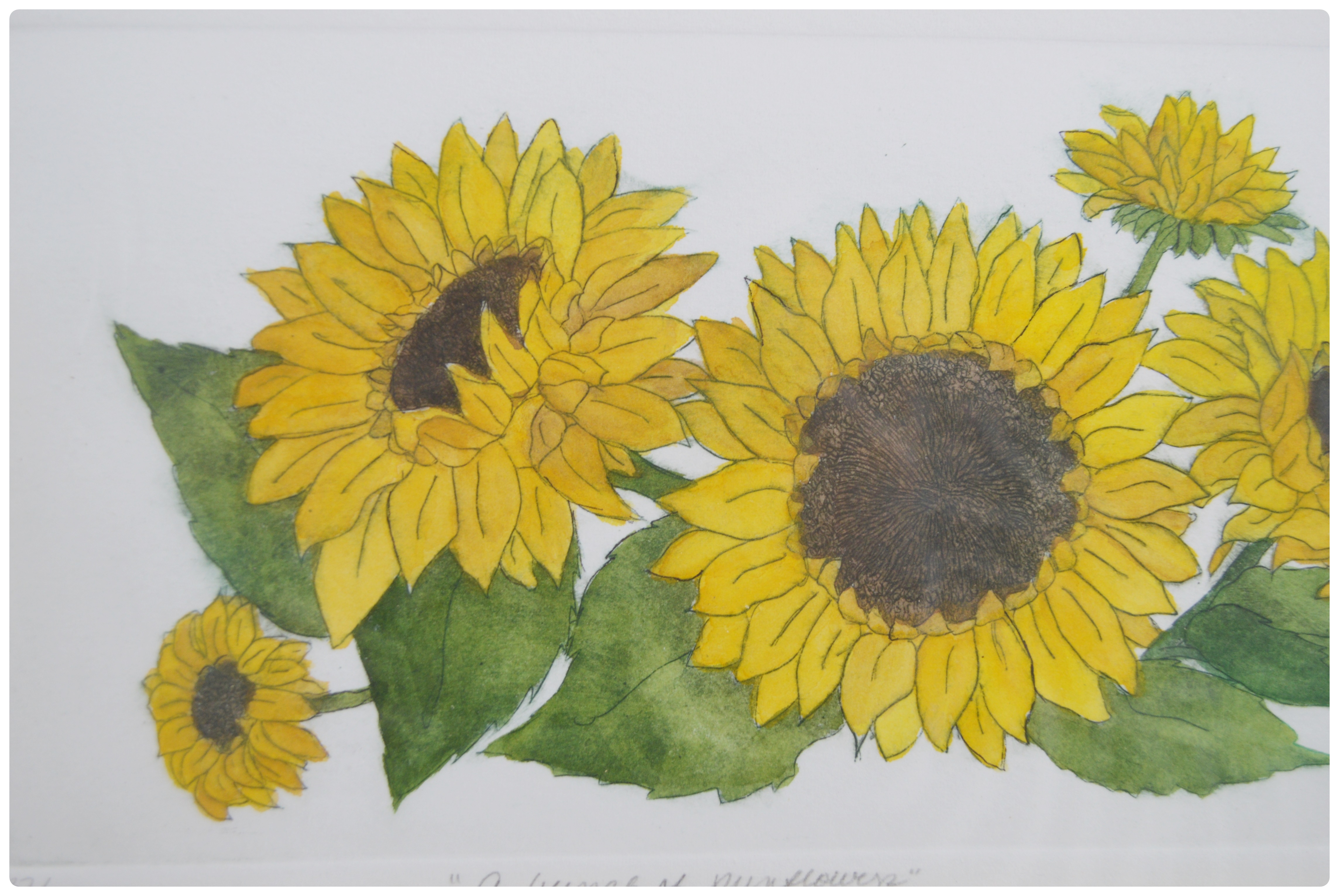 Debbie Hiner Etching "A Bunch of Sunflowers"