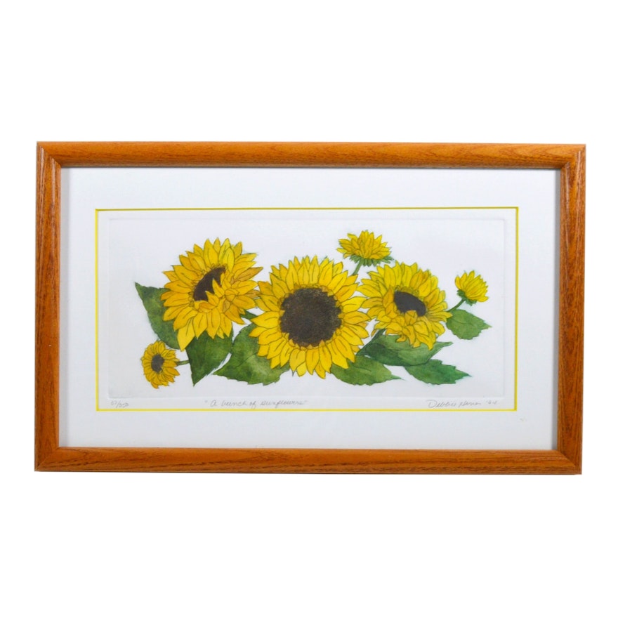 Debbie Hiner Etching "A Bunch of Sunflowers"