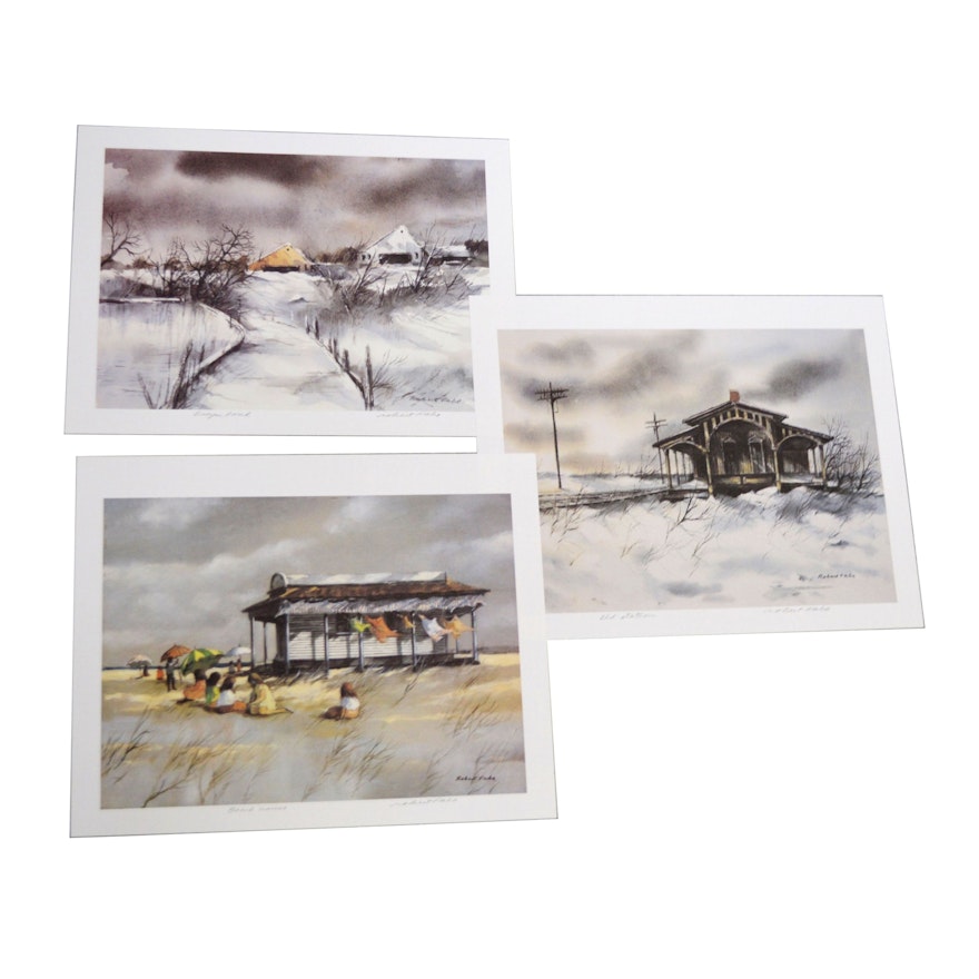 Robert Fabe Offset Lithographs Including "Frozen Pond"