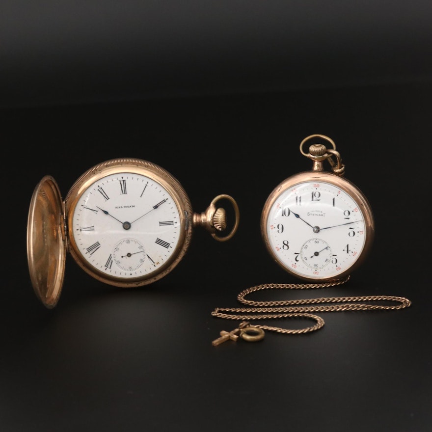Gold Filled 1901 Waltham Hunter Case and 1916 Illinois Open Face Pocket Watches