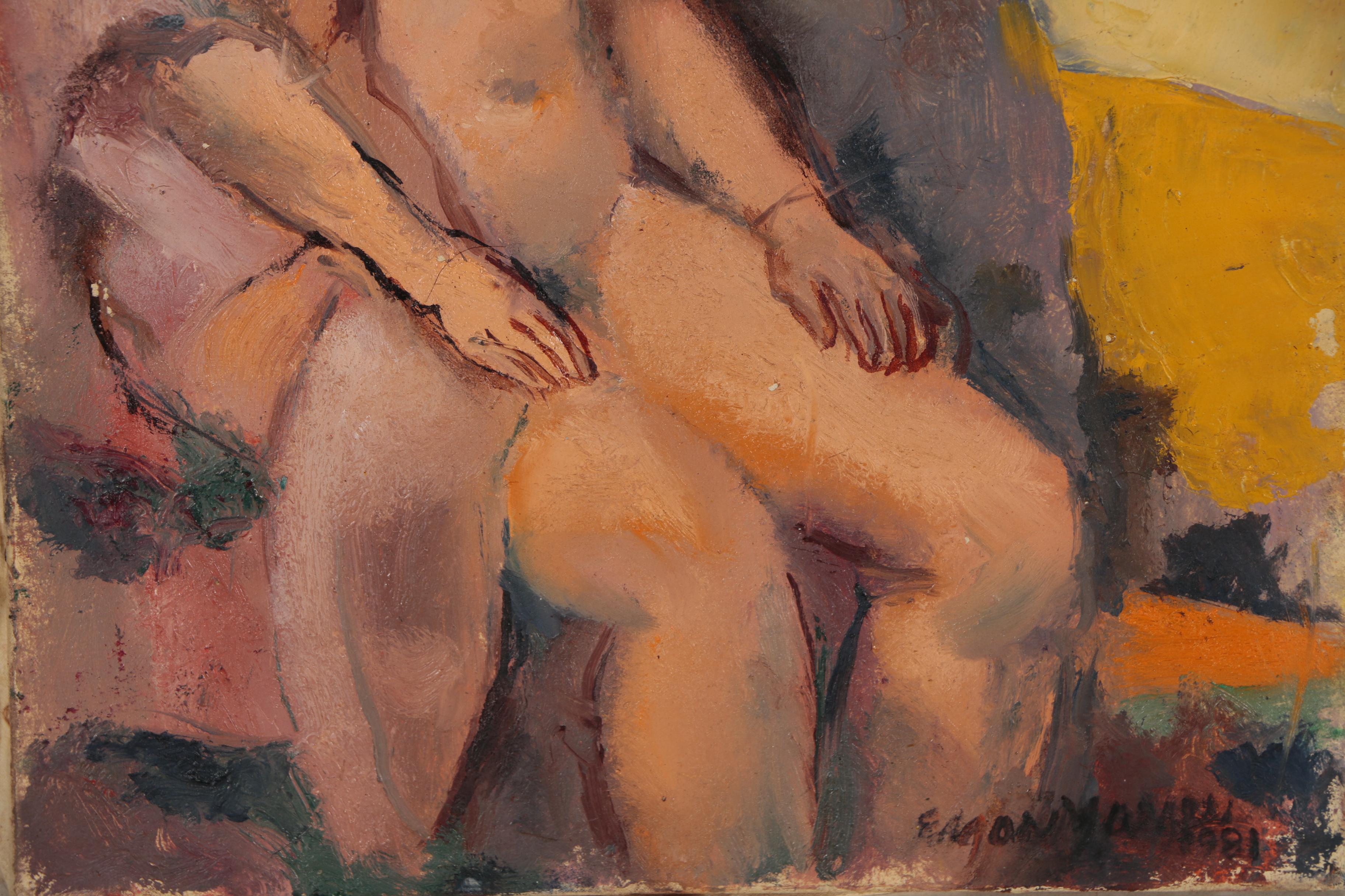 Edgar Yaeger Figure Oil Painting, 1981