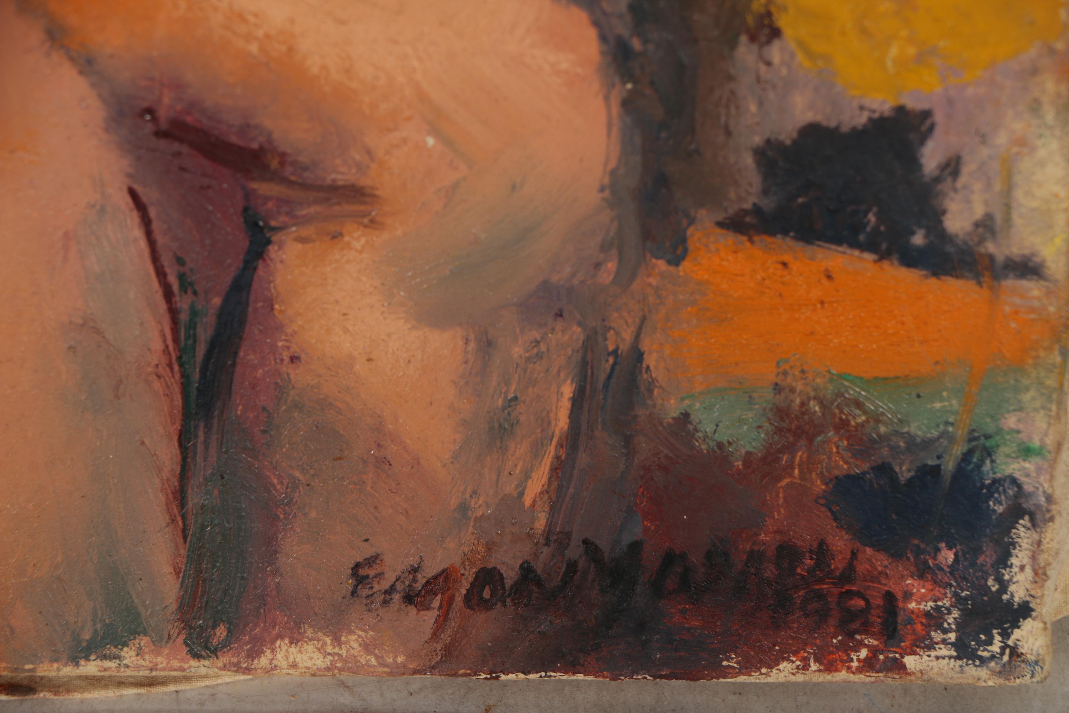 Edgar Yaeger Figure Oil Painting, 1981