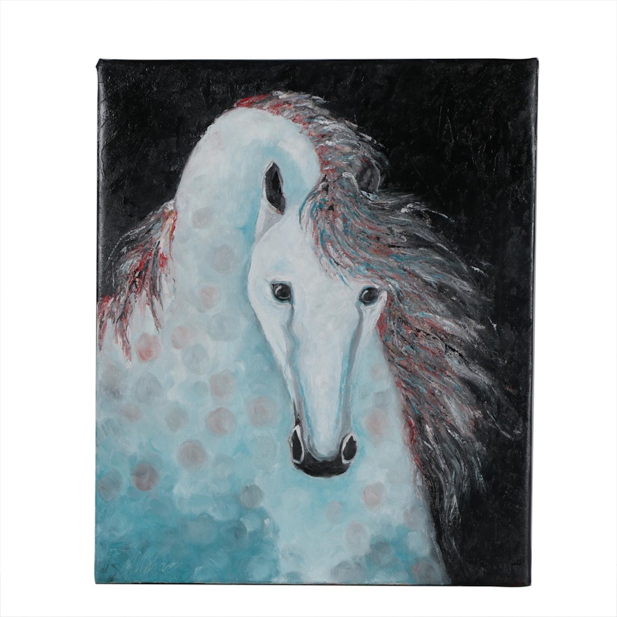 Rebecca Manns Oil Painting "Dreamlit Andalusian", 2019