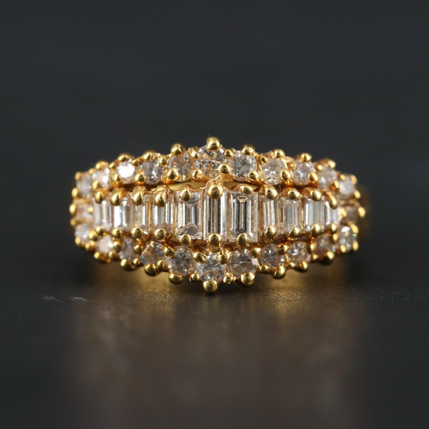 14K Yellow Gold 1.03 CTW Diamond Ring