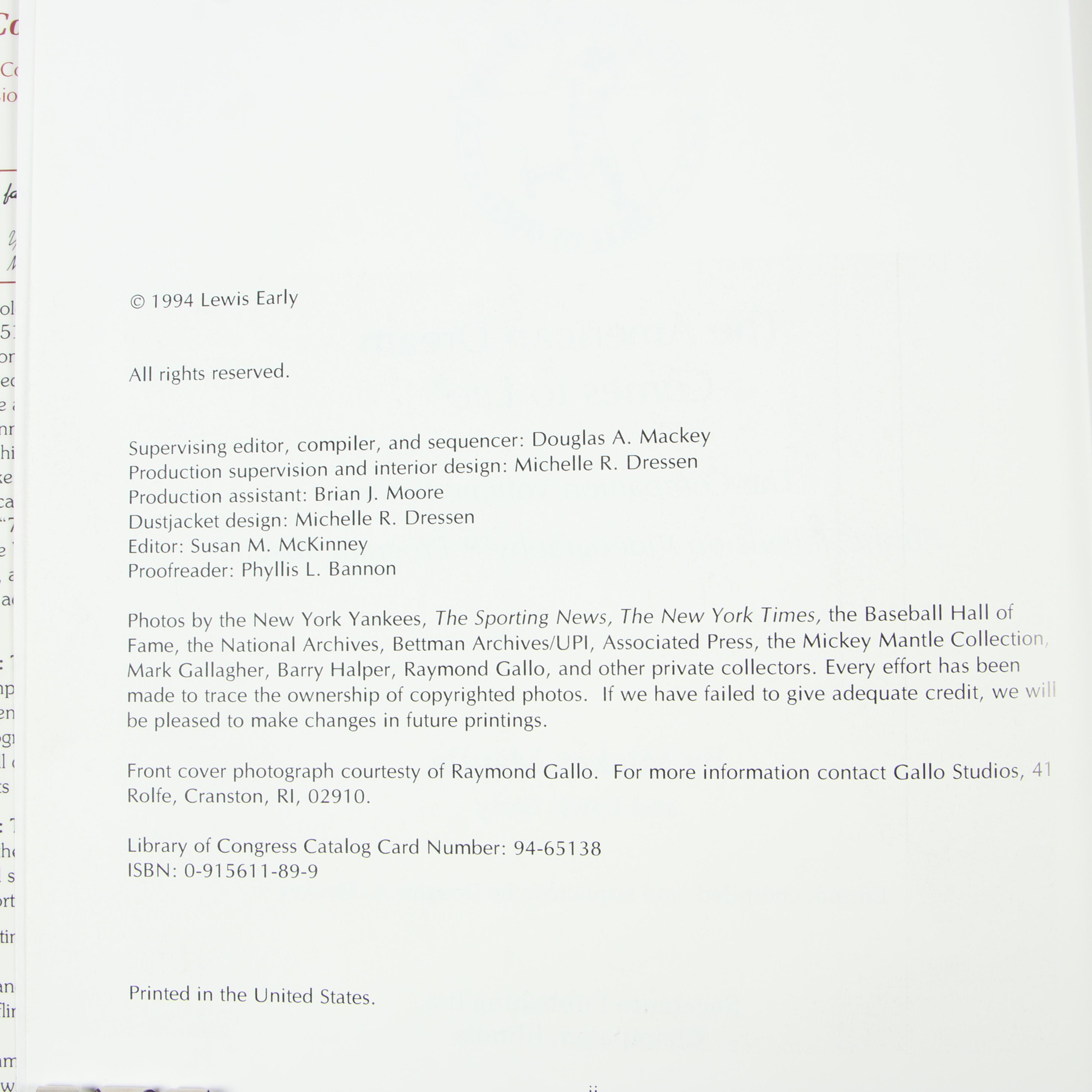 First Edition "My Favorite Summer 1956" with Other Mickey Mantle Biographies