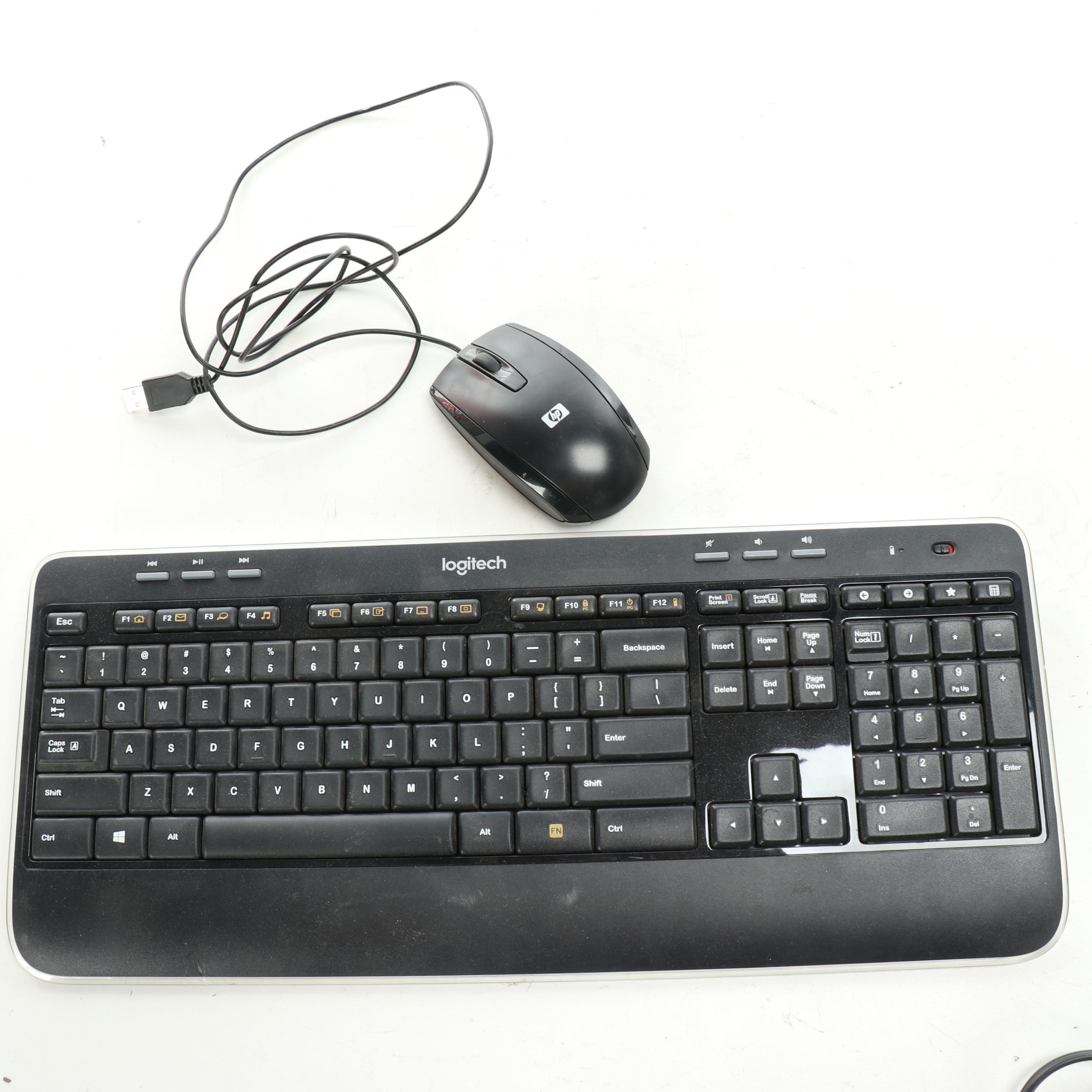 Insignia 28" LED TV with Other Monitors, Keyboard, and Mouse