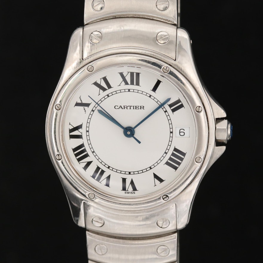 Cartier Santos Ronde Stainless Steel Automatic Wristwatch