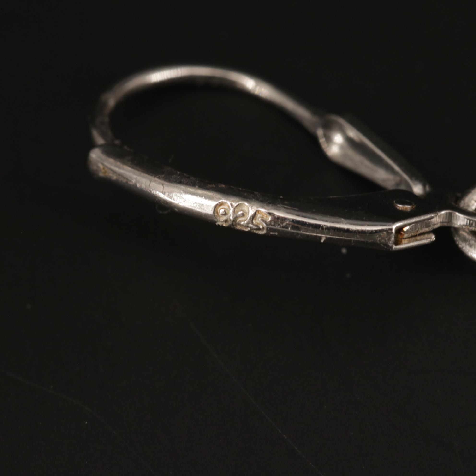 Sterling Silver Green Beryl Drop Earrings