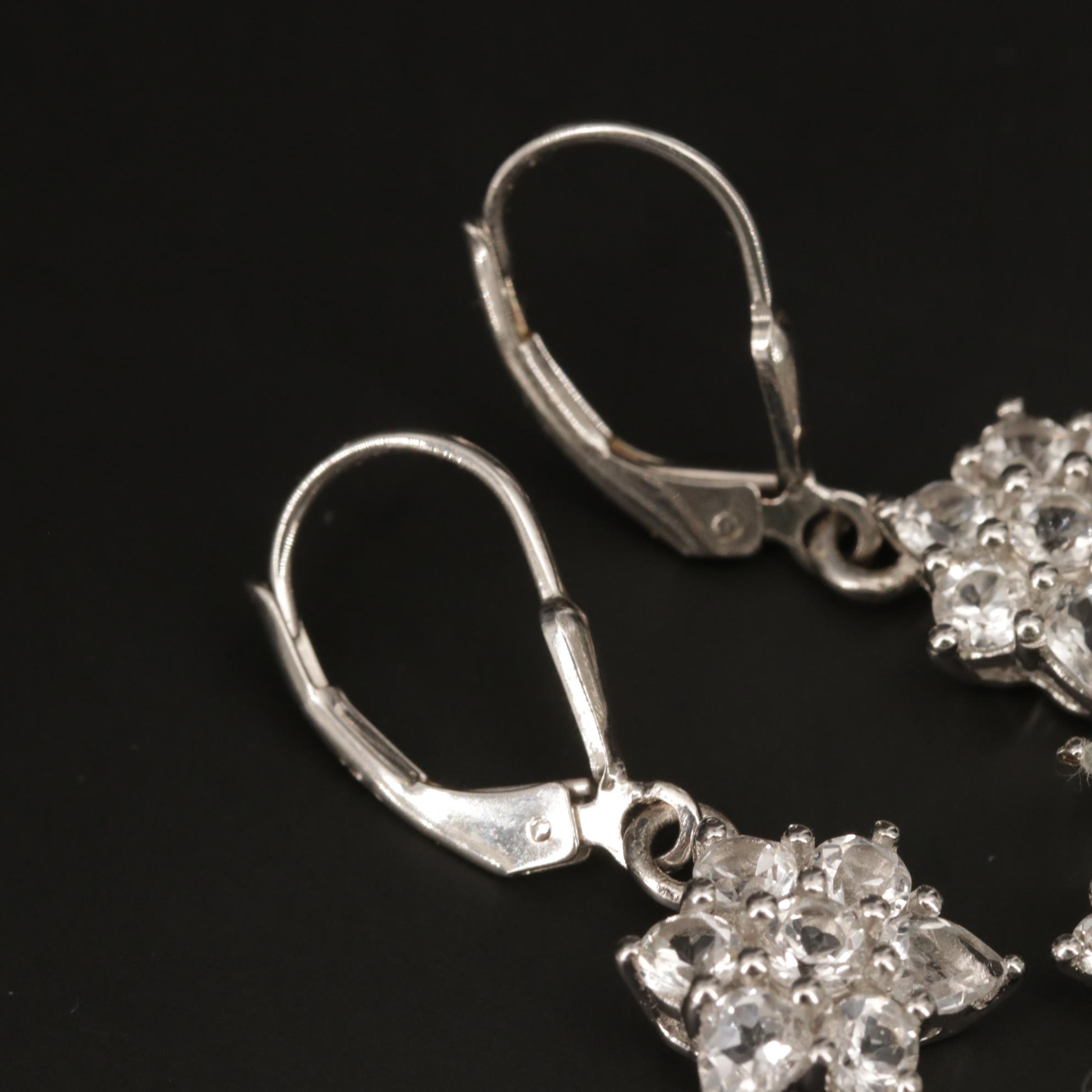 Sterling Silver Green Beryl Drop Earrings